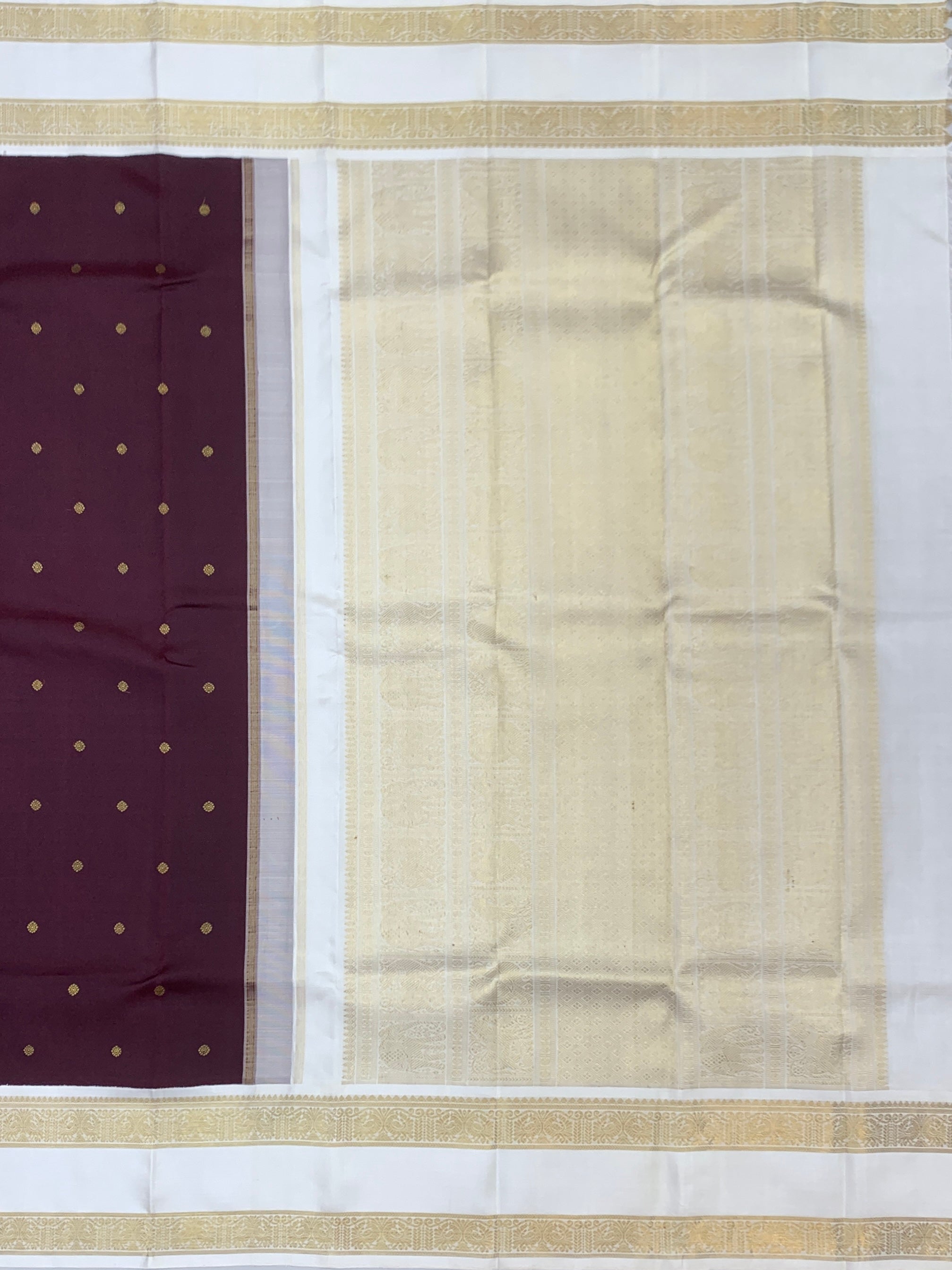 Exquisite Wine Burgundy Kanjeevaram Silk Saree