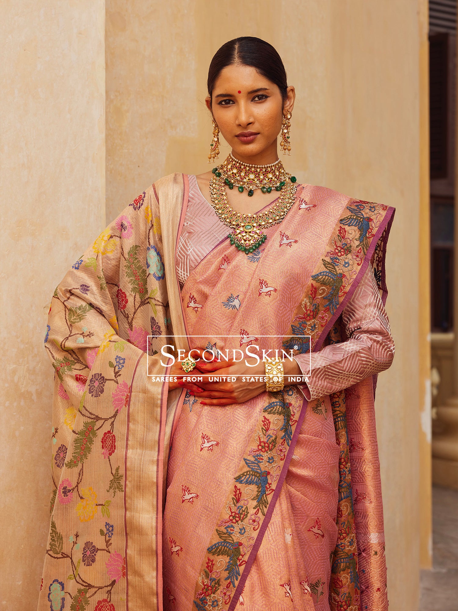 Tissue Zari Kota French-Knot Saree