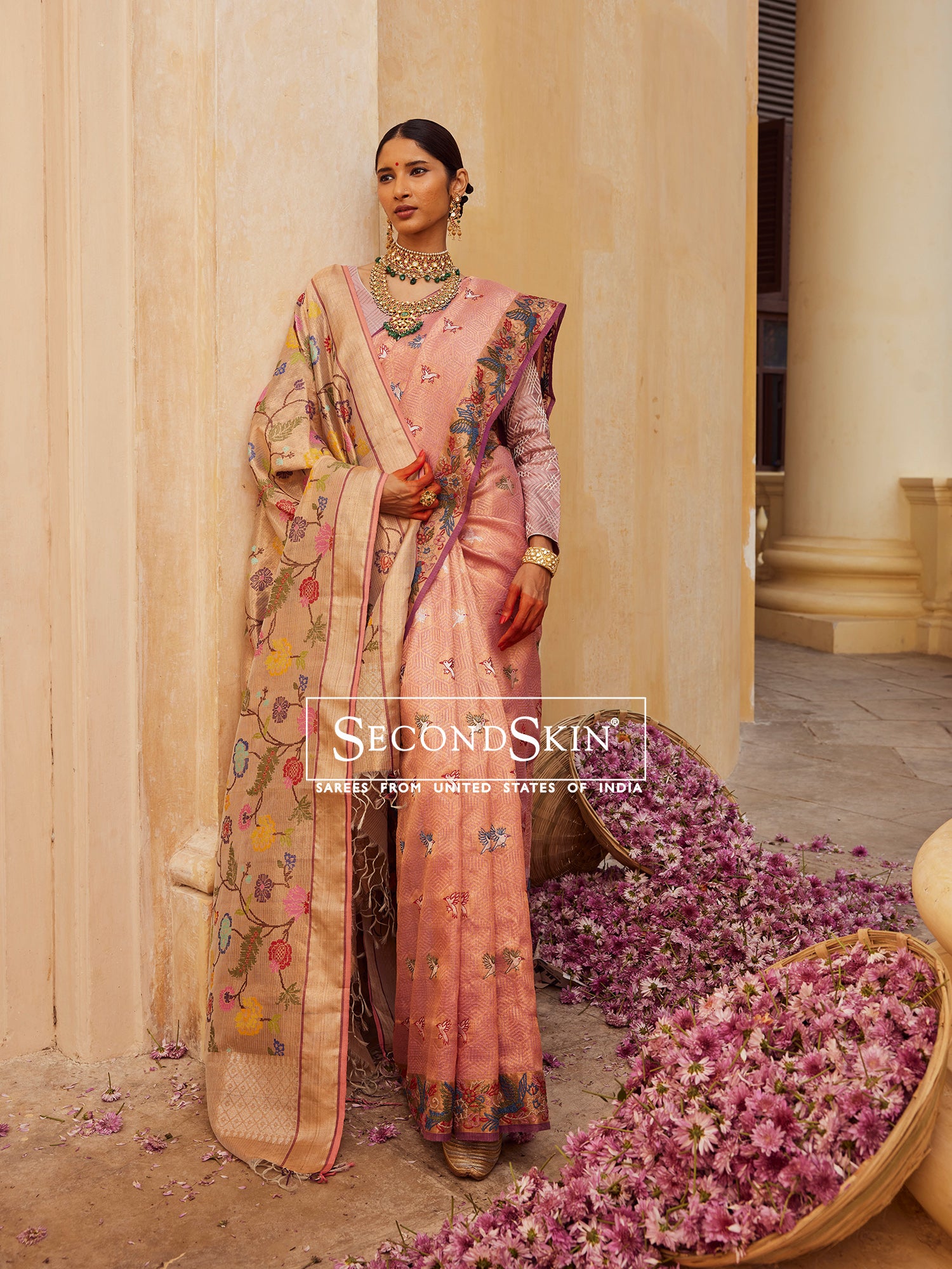 Tissue Zari Kota French-Knot Saree