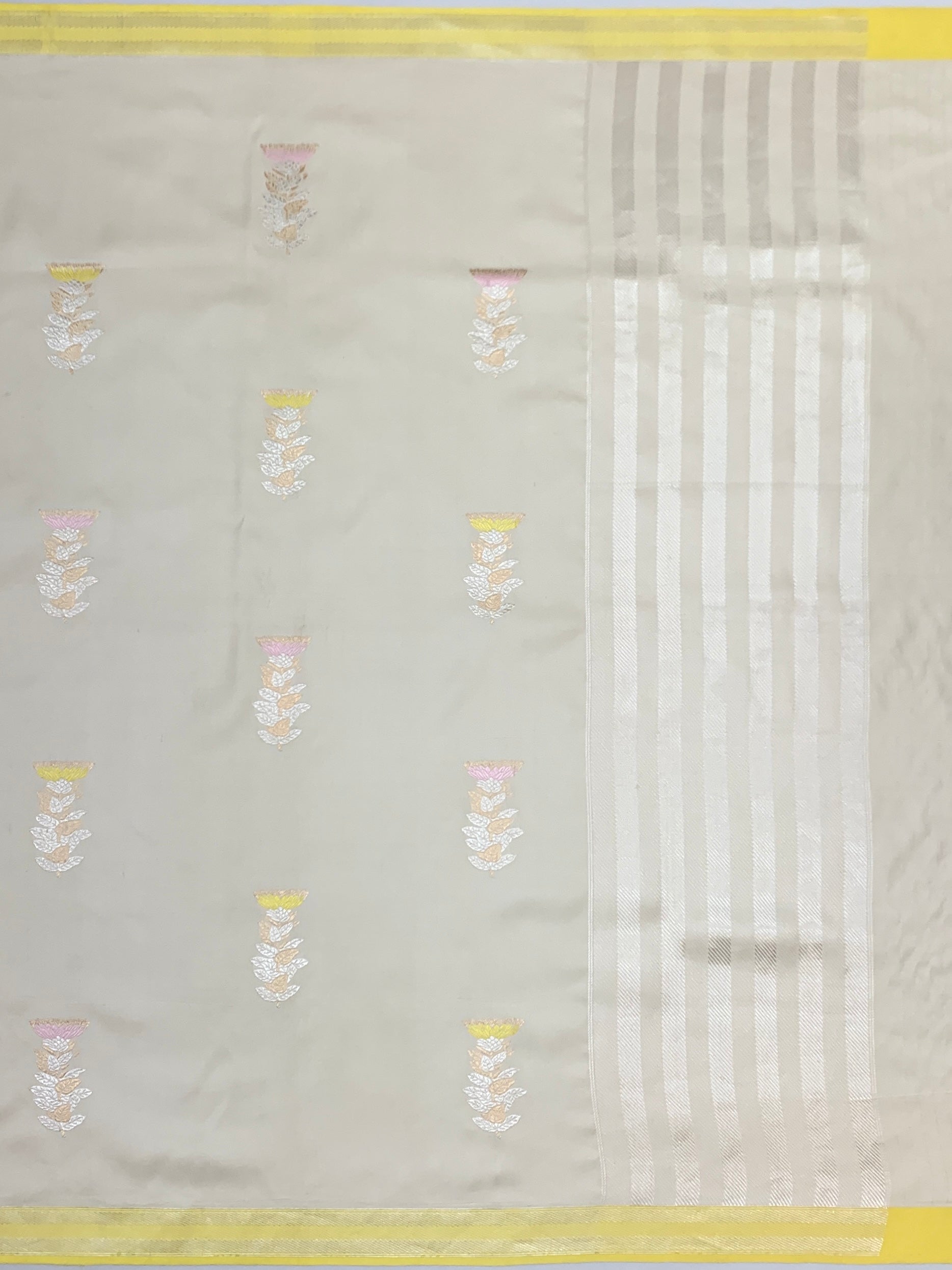 Elegant Off-White Mashru Silk Saree