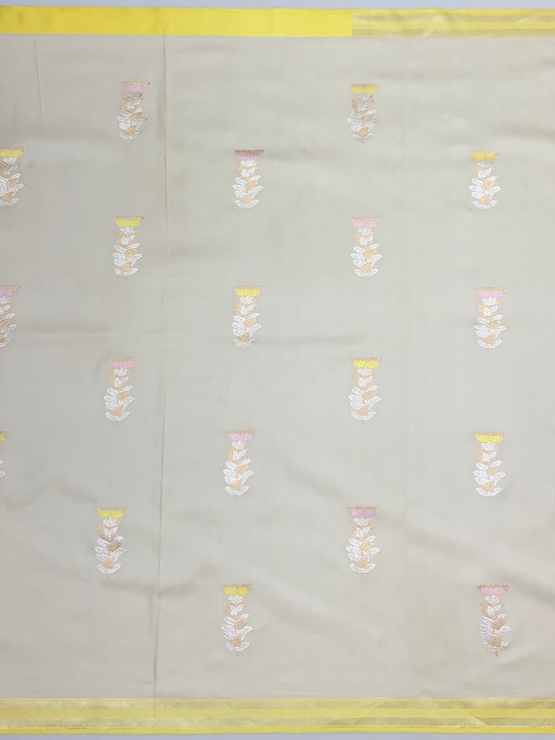 Elegant Off-White Mashru Silk Saree