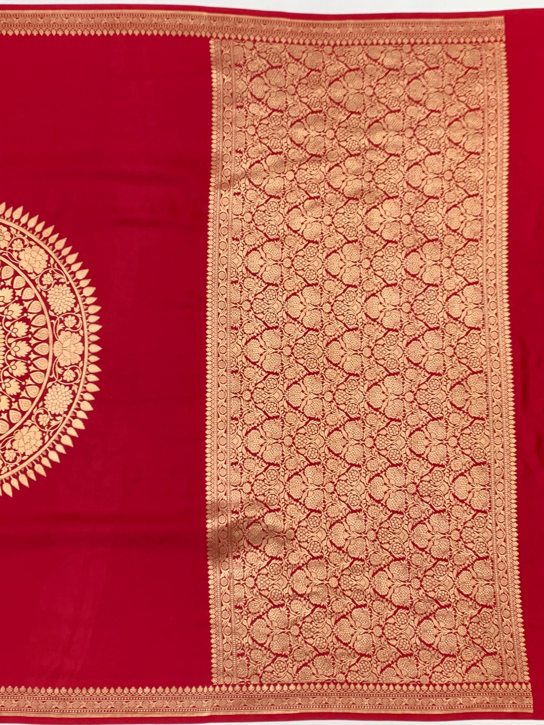Exquisite Crimson Red Mashru Silk Saree
