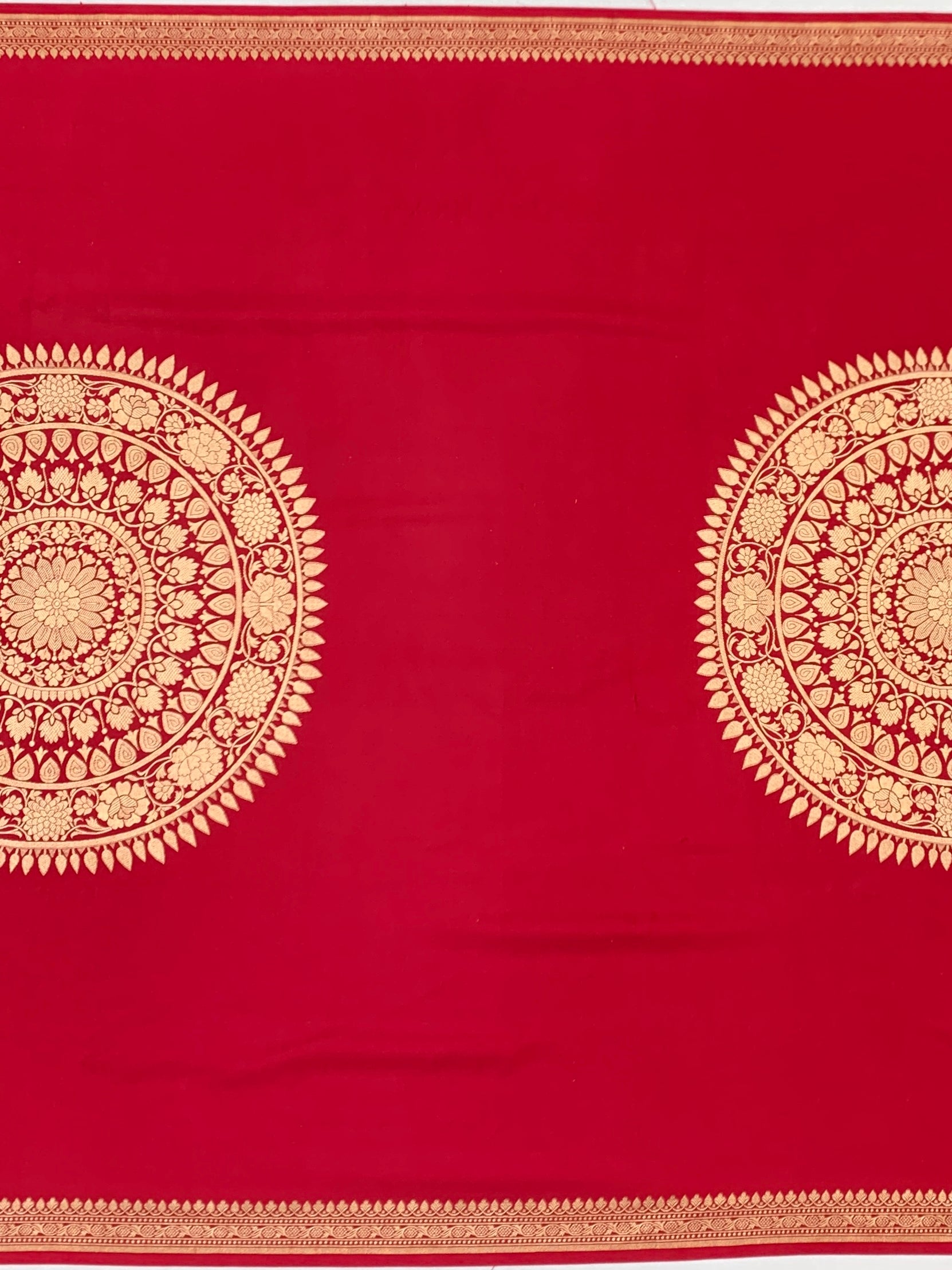 Exquisite Crimson Red Mashru Silk Saree