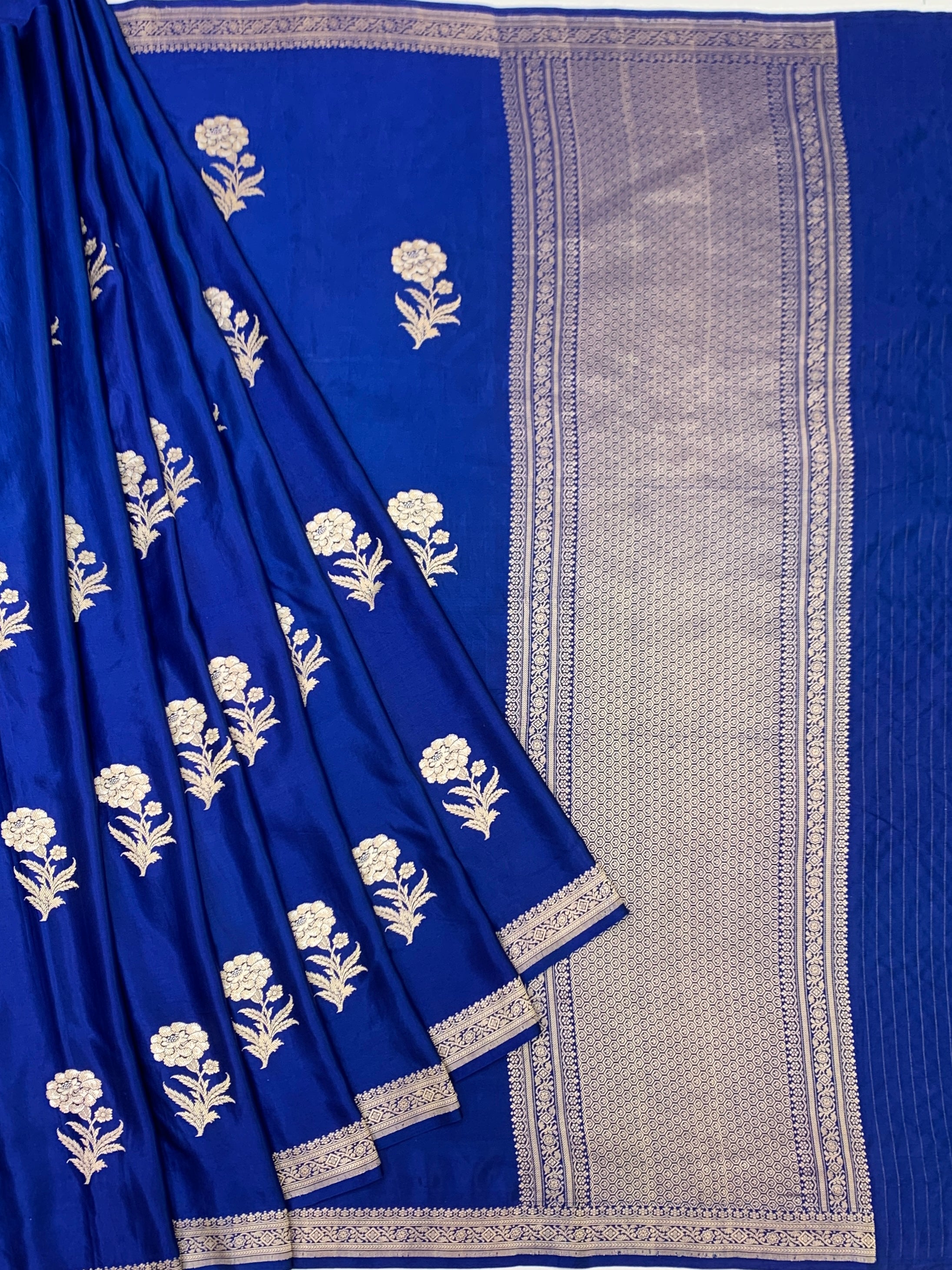 Royal Blue Mashru Silk Saree