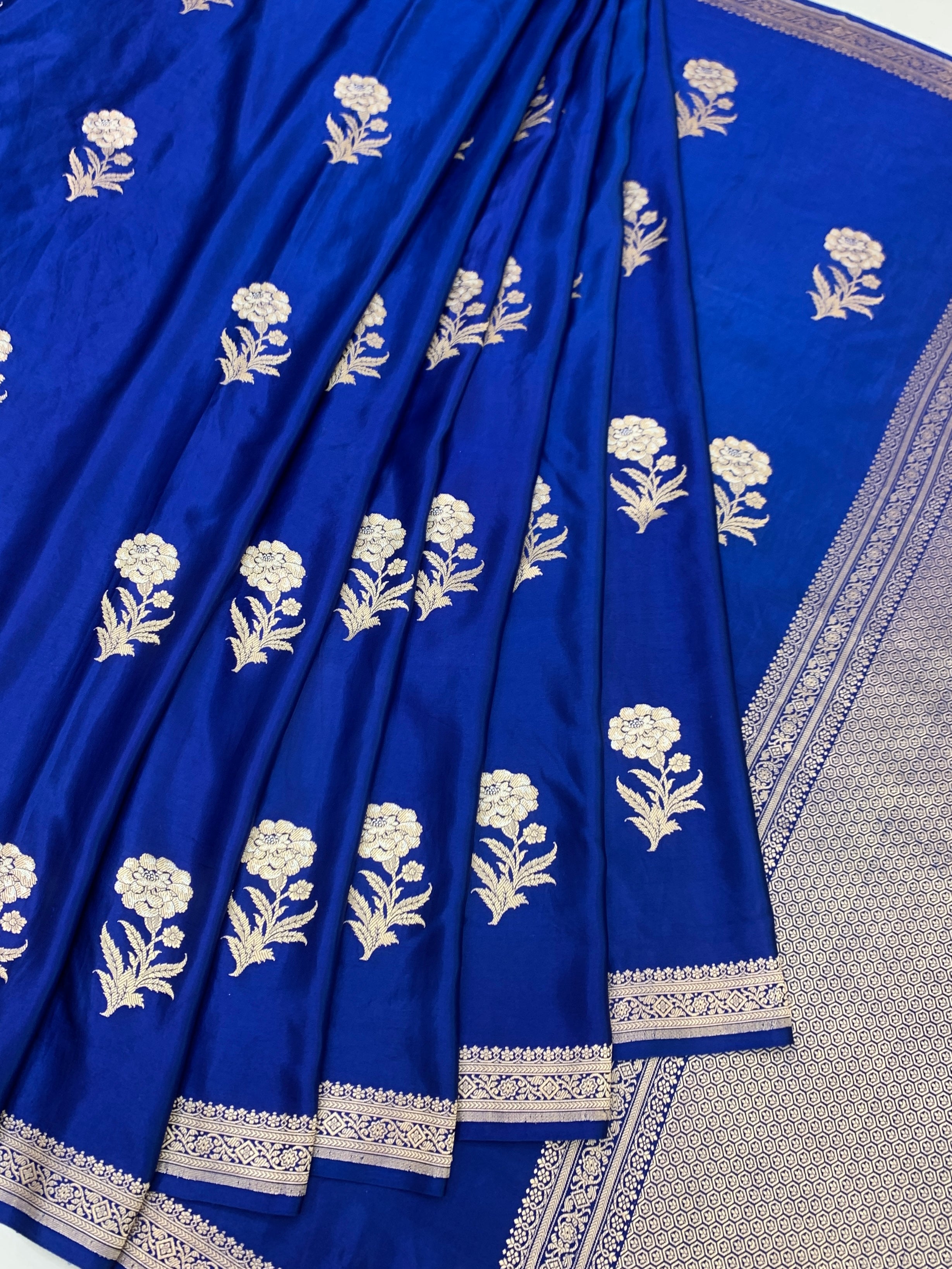 Royal Blue Mashru Silk Saree