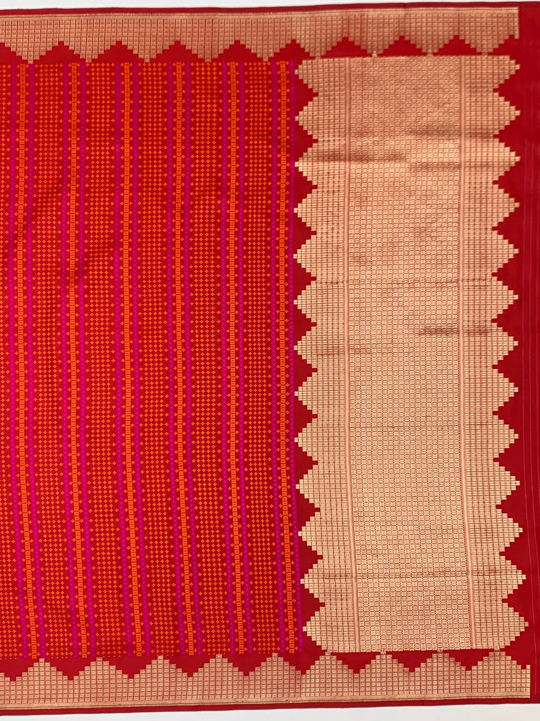 Exquisite Crimson Red Mashru Silk Saree