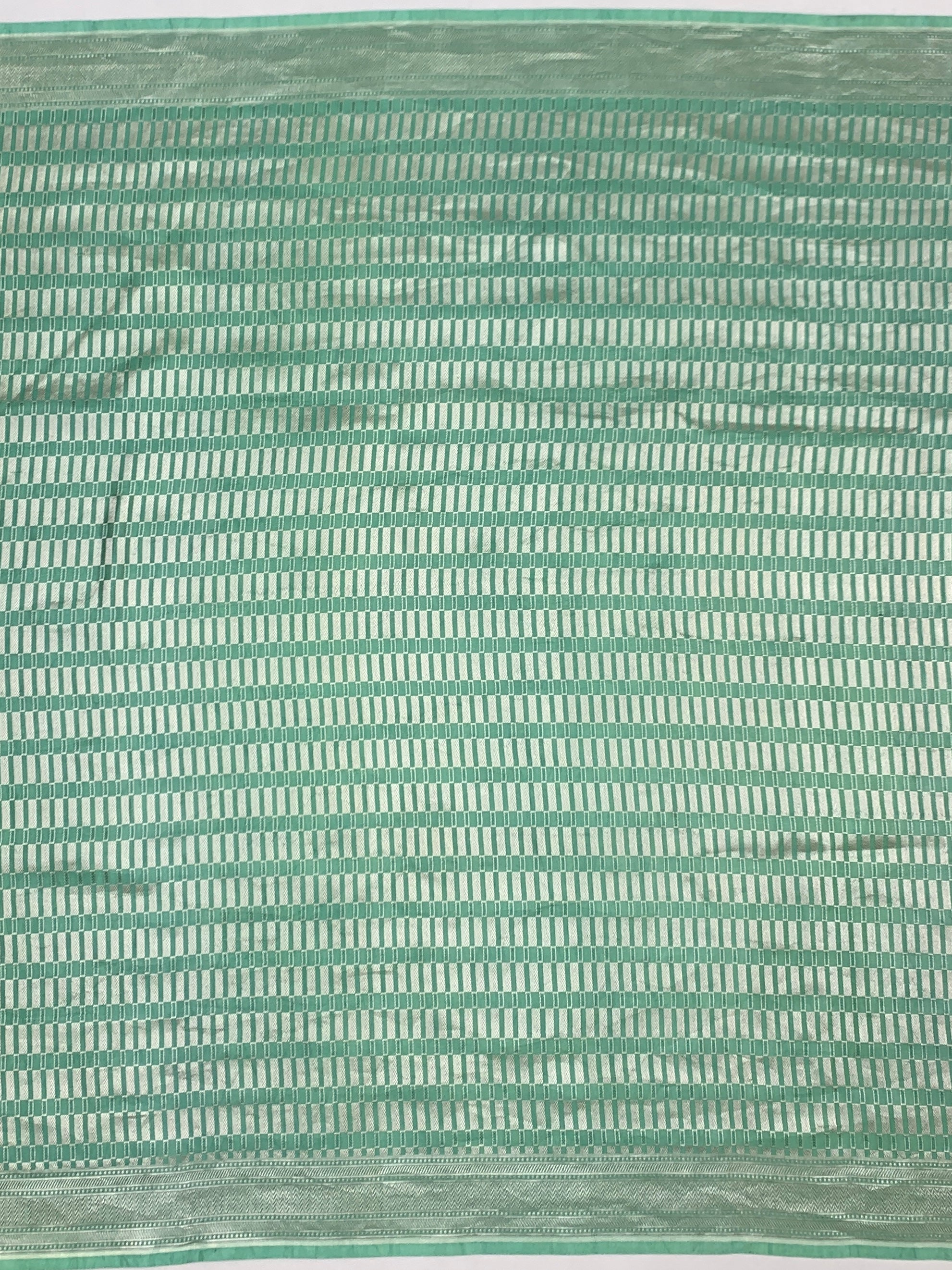 Ethereal Sea Green Geometric Mashru Silk Saree
