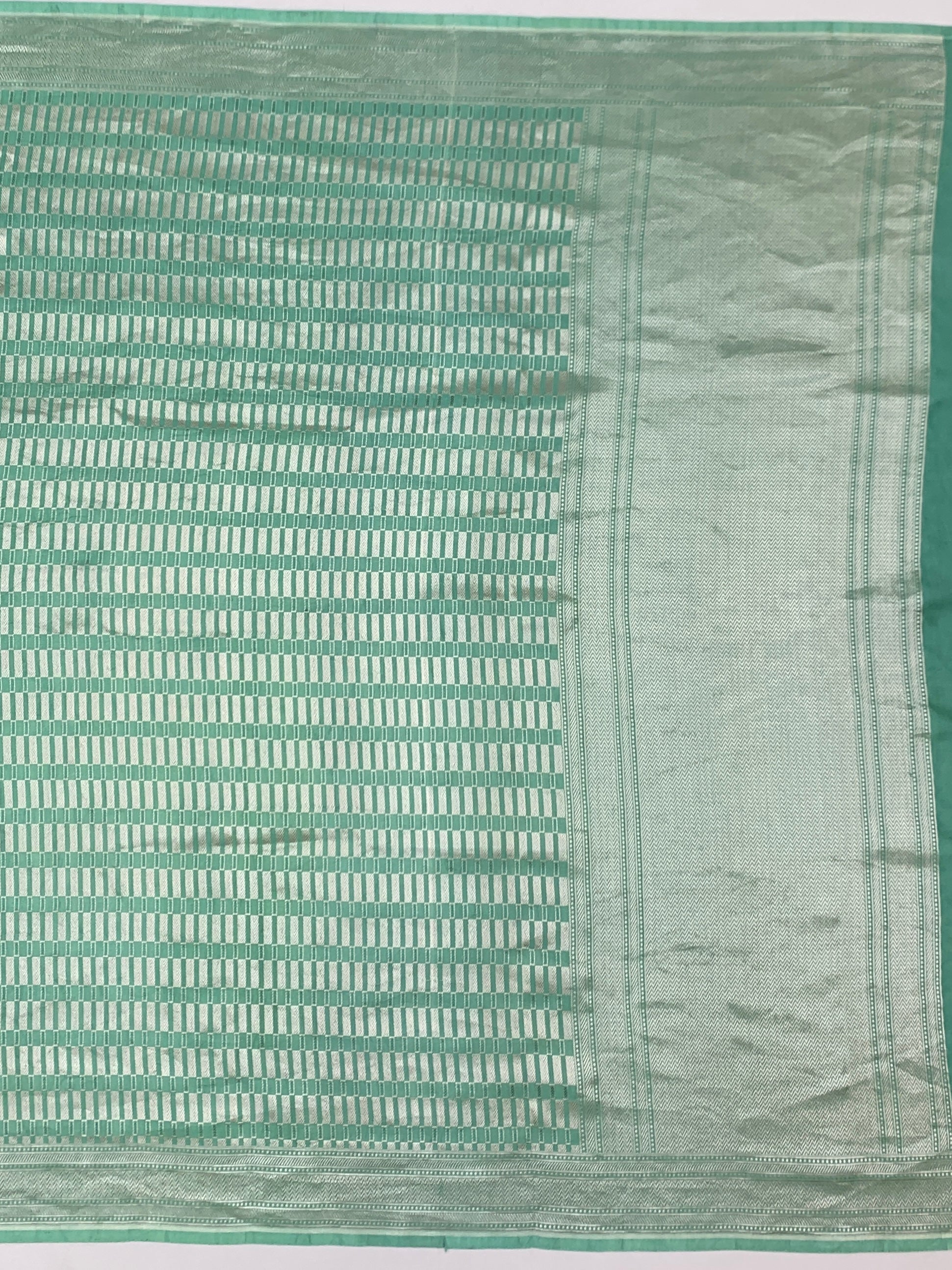 Ethereal Sea Green Geometric Mashru Silk Saree