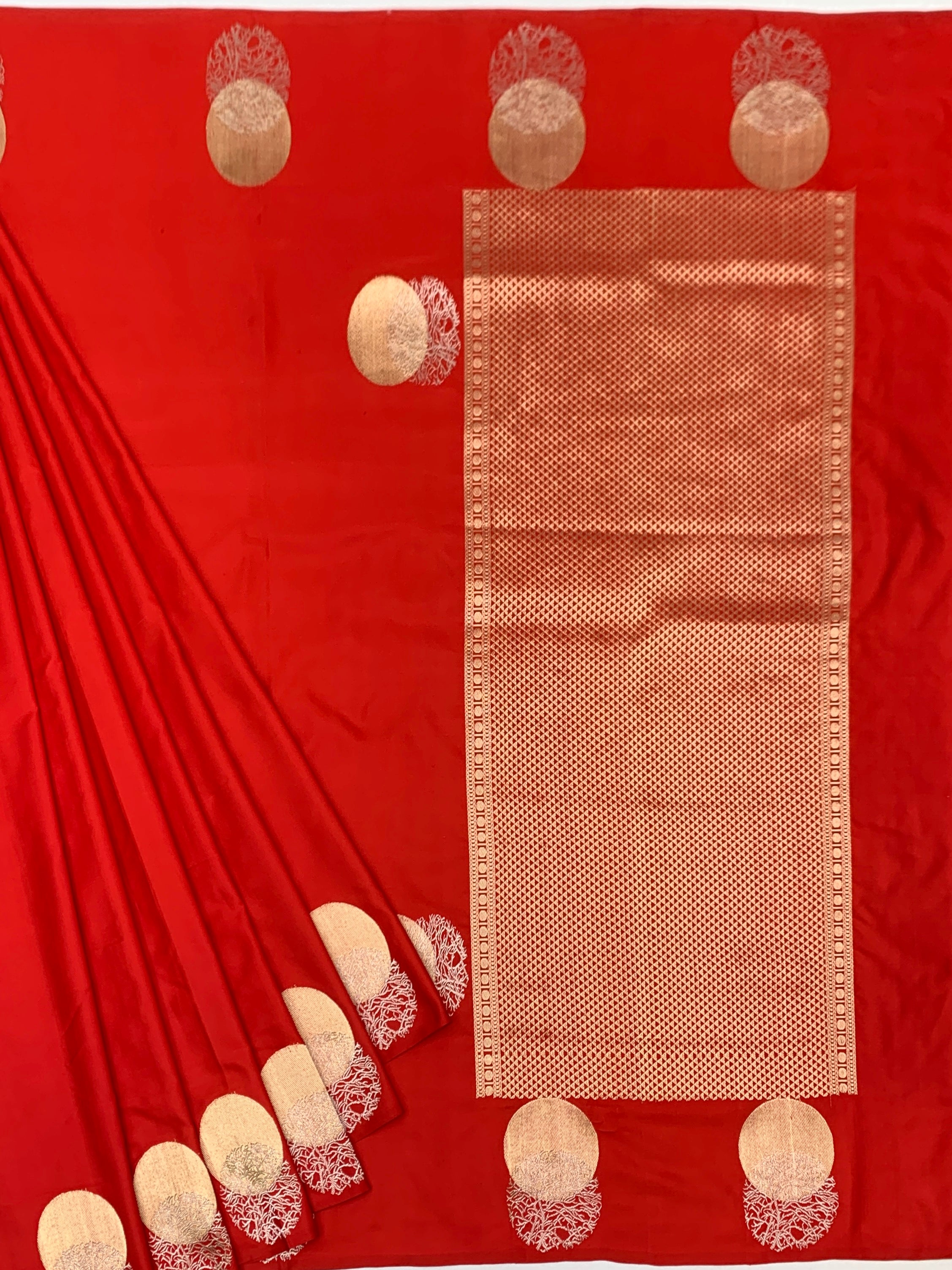 Crimson Red Contemporary Mashru Silk Saree