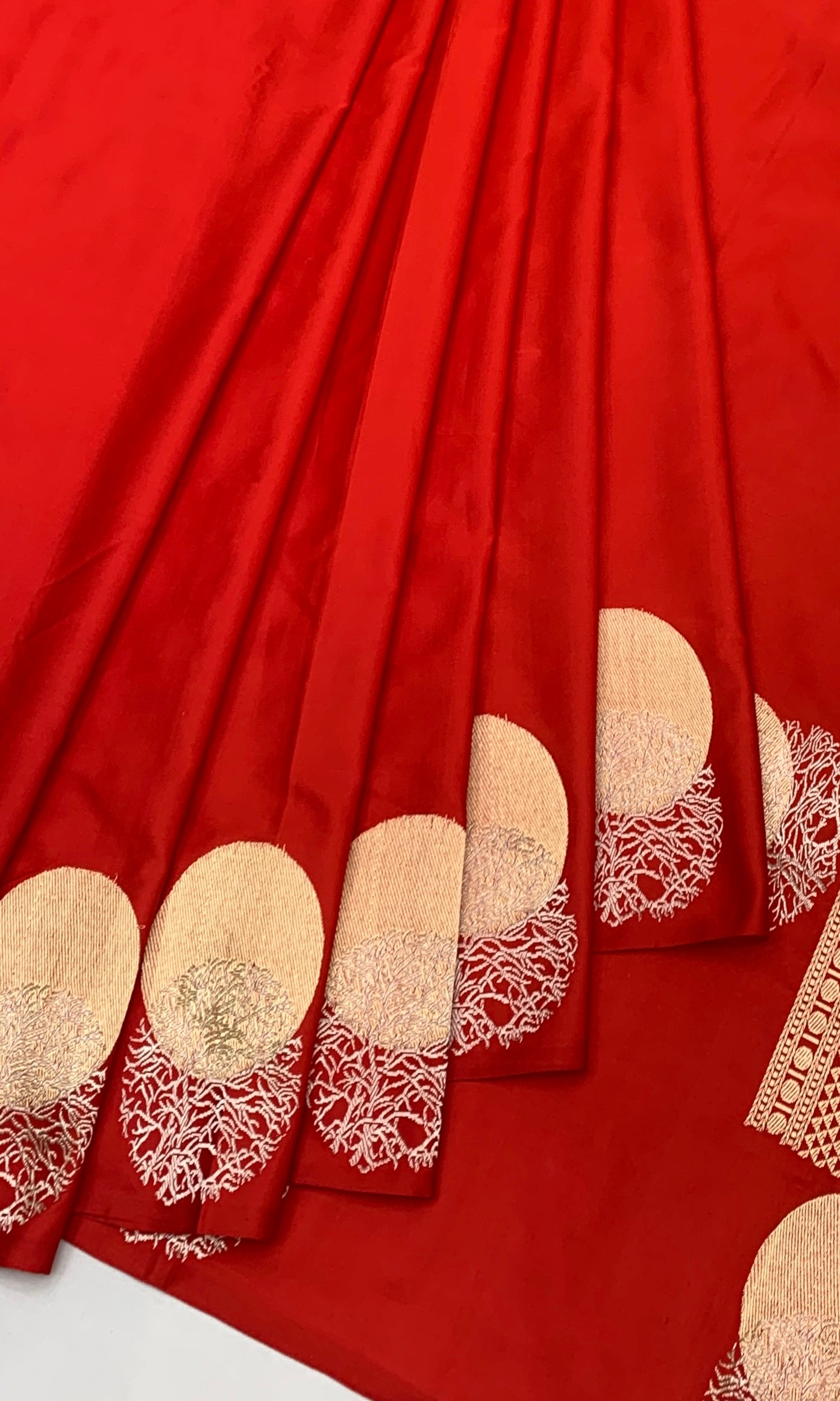 Crimson Red Contemporary Mashru Silk Saree