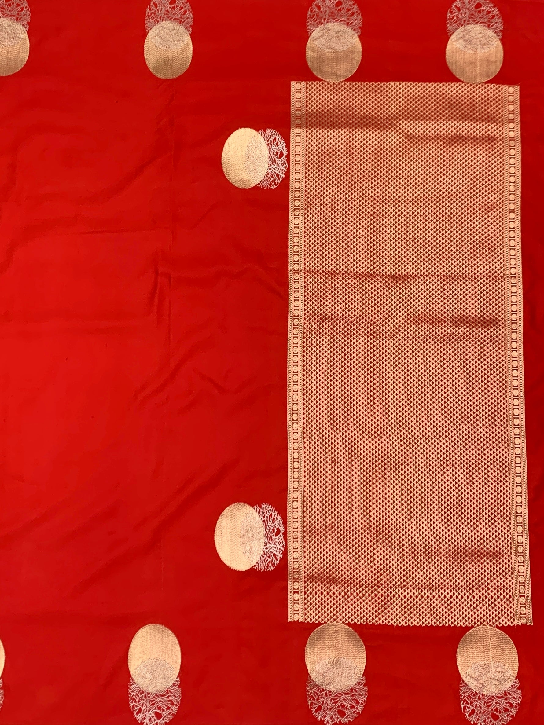 Crimson Red Contemporary Mashru Silk Saree