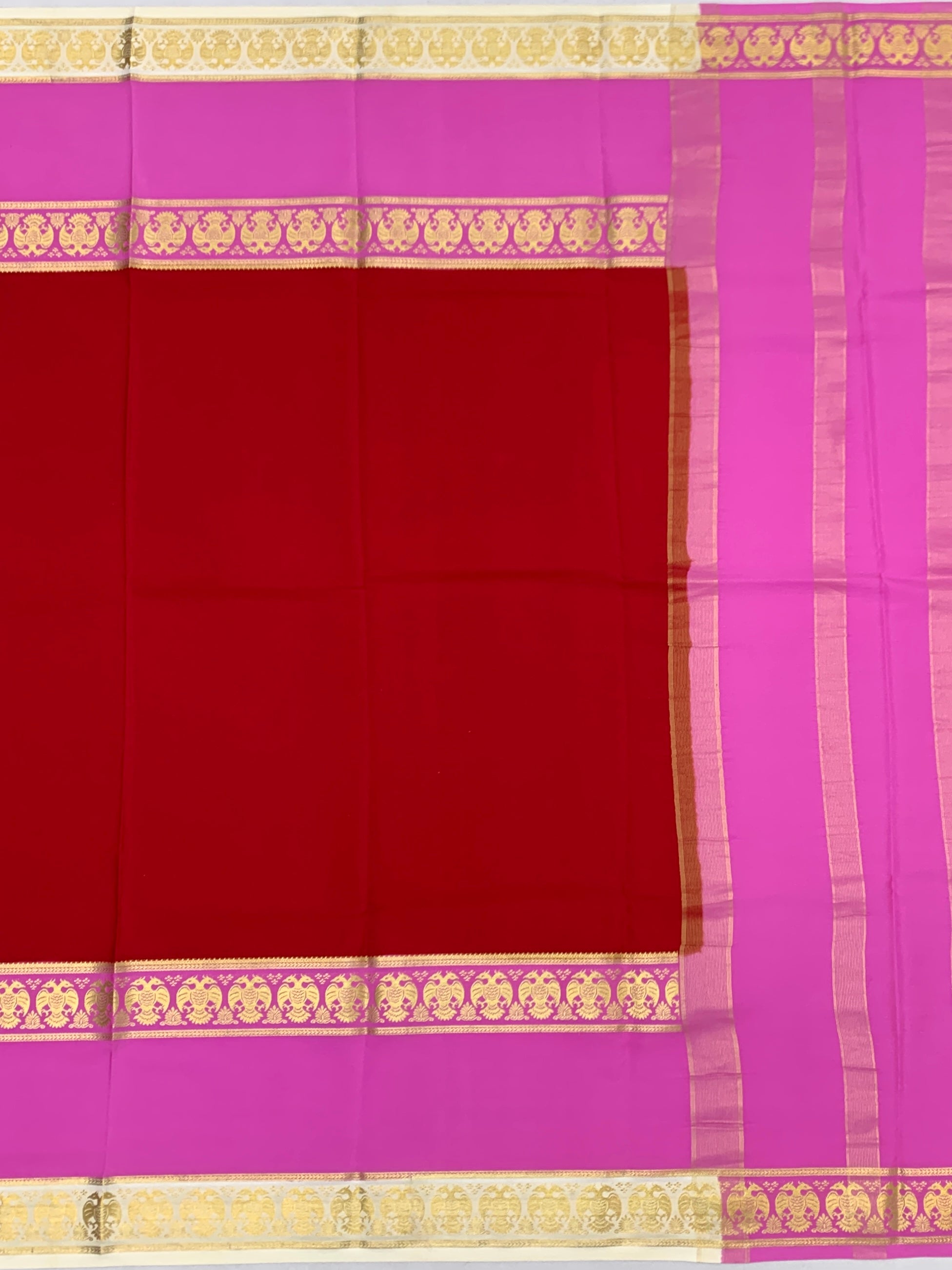 Elegant Dual-Tone Mysore Silk Saree with Annapakshi Zari Border