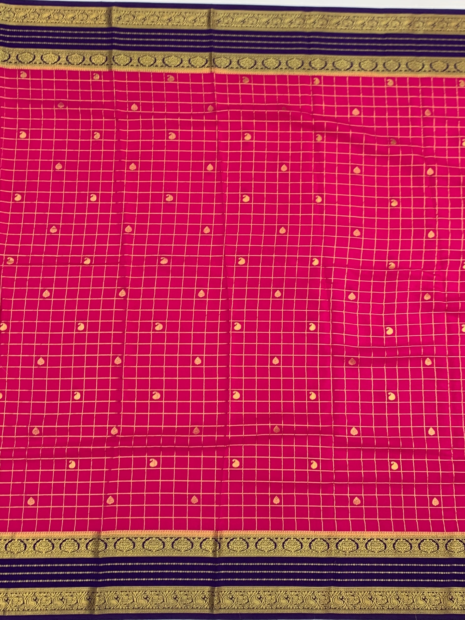 Mysore Silk Saree – Vibrant Pink & Royal Purple
