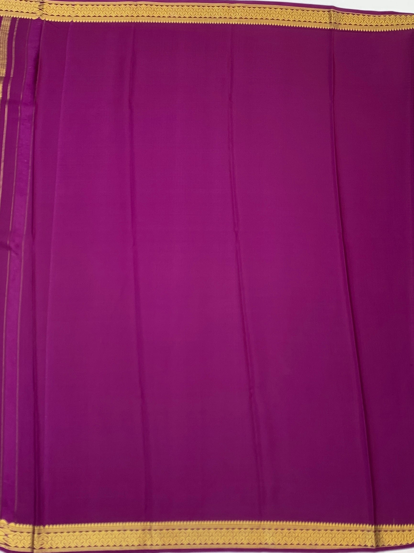 Royal Magenta Mysore Silk Saree with Zari Checks