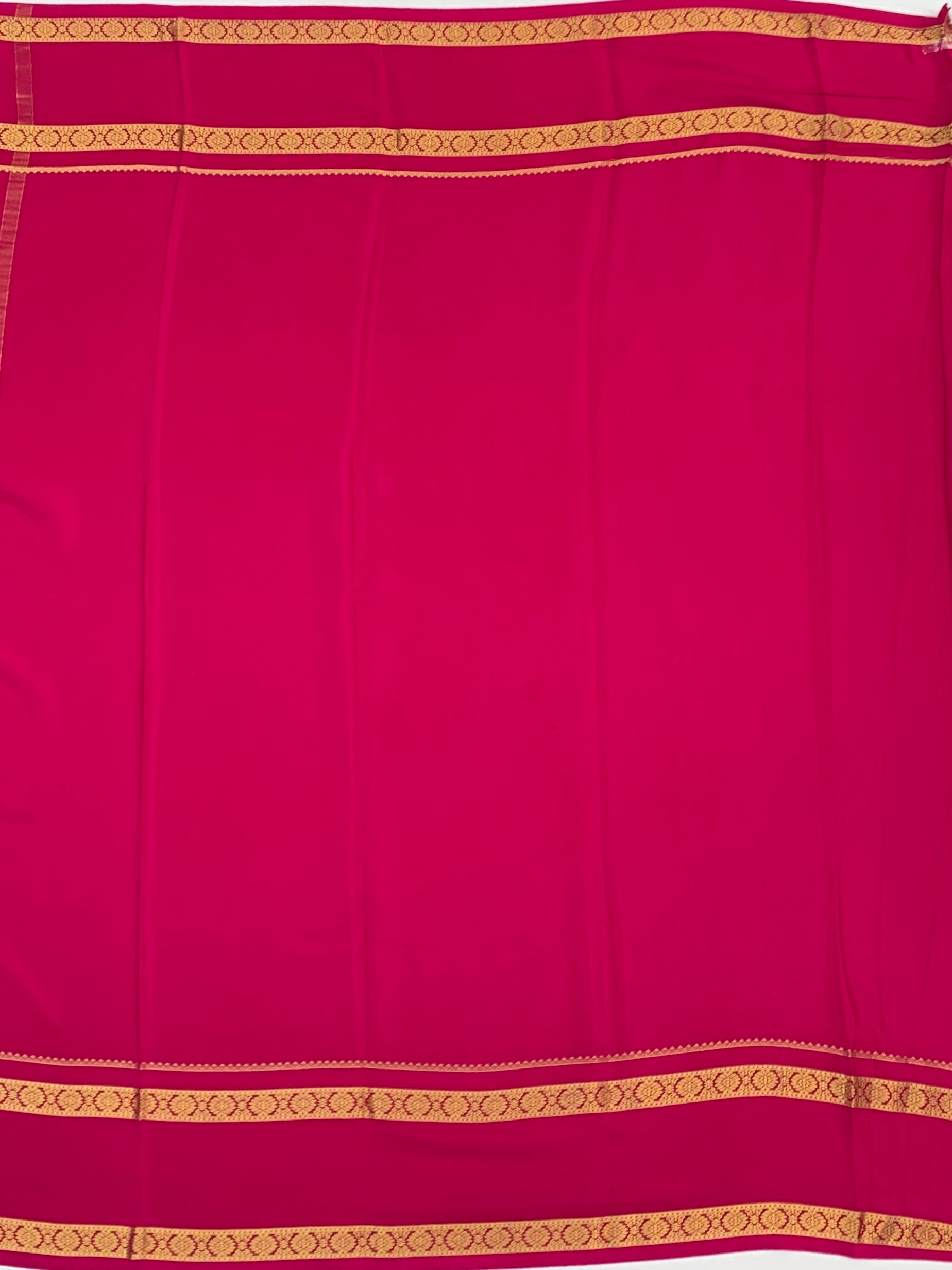 Mint Green & Hot Pink Checked Mysore Silk Saree