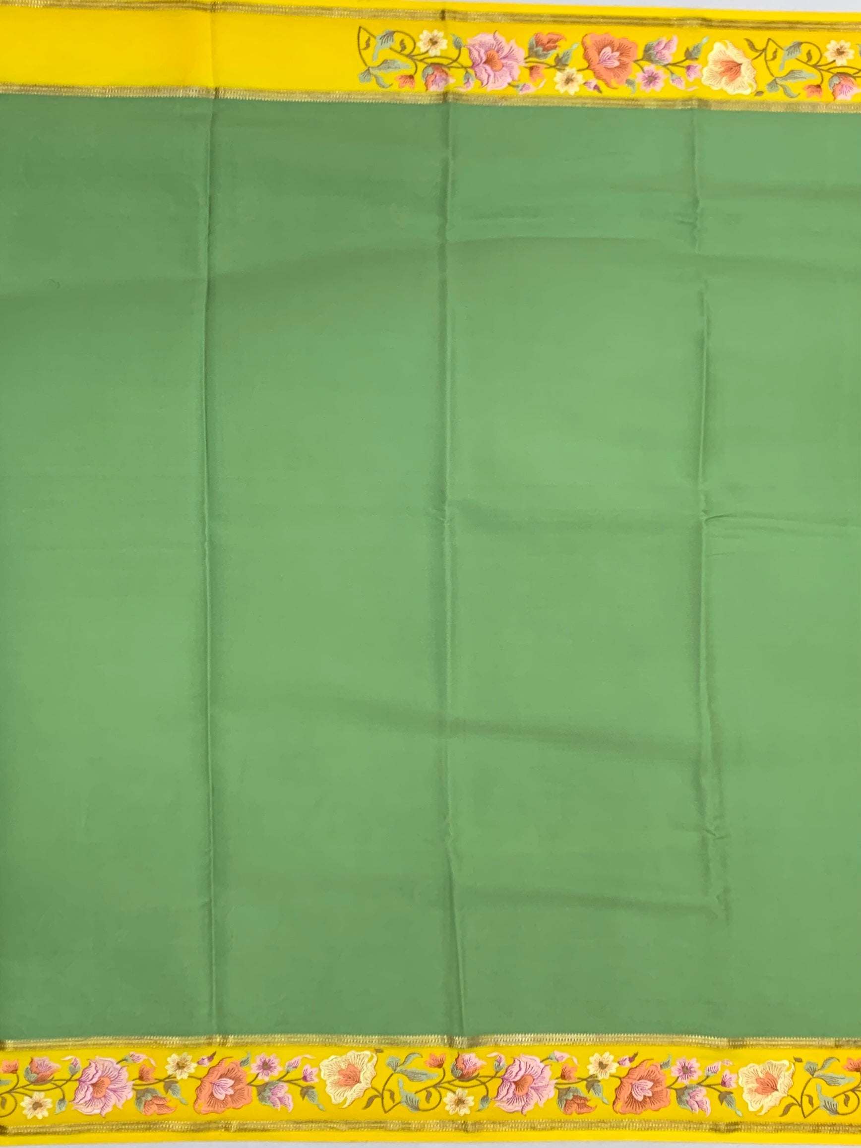 Premium Mysore Silk Saree with Floral Embroidery