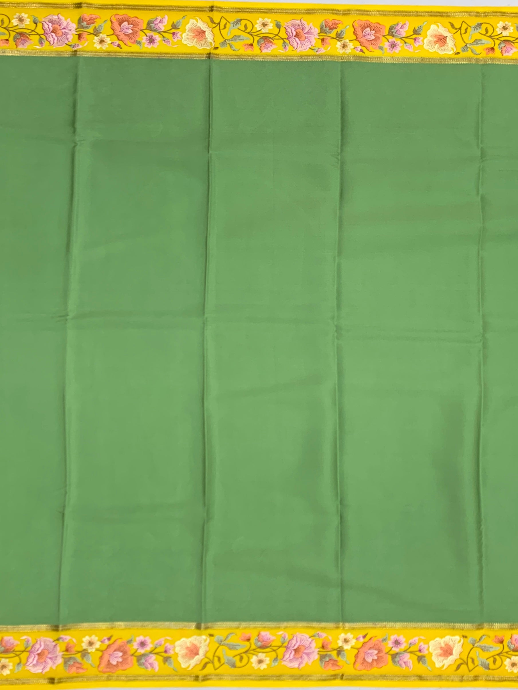 Premium Mysore Silk Saree with Floral Embroidery