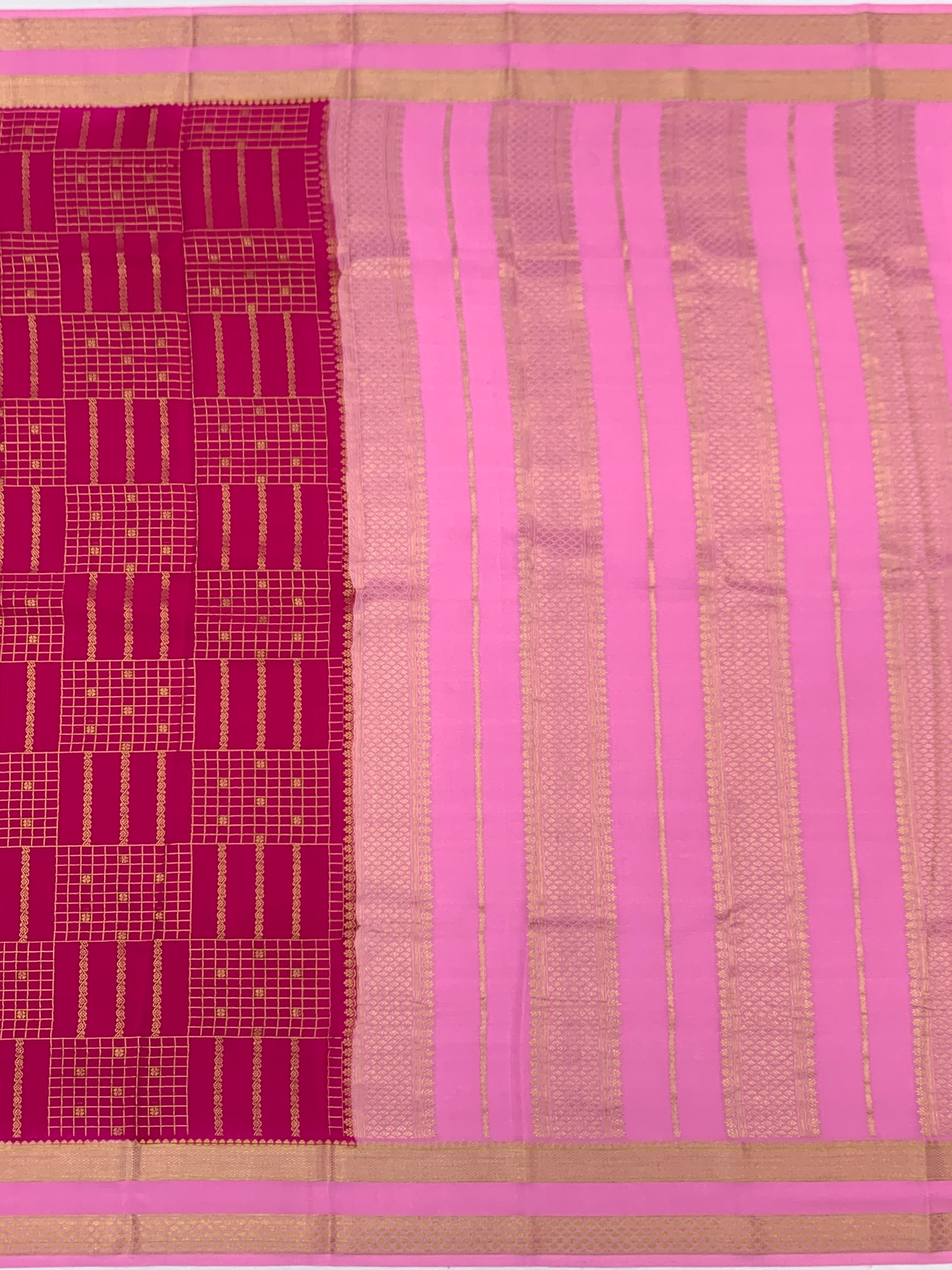 Elegance in Silk: Mysore Silk Saree in Magenta Pink