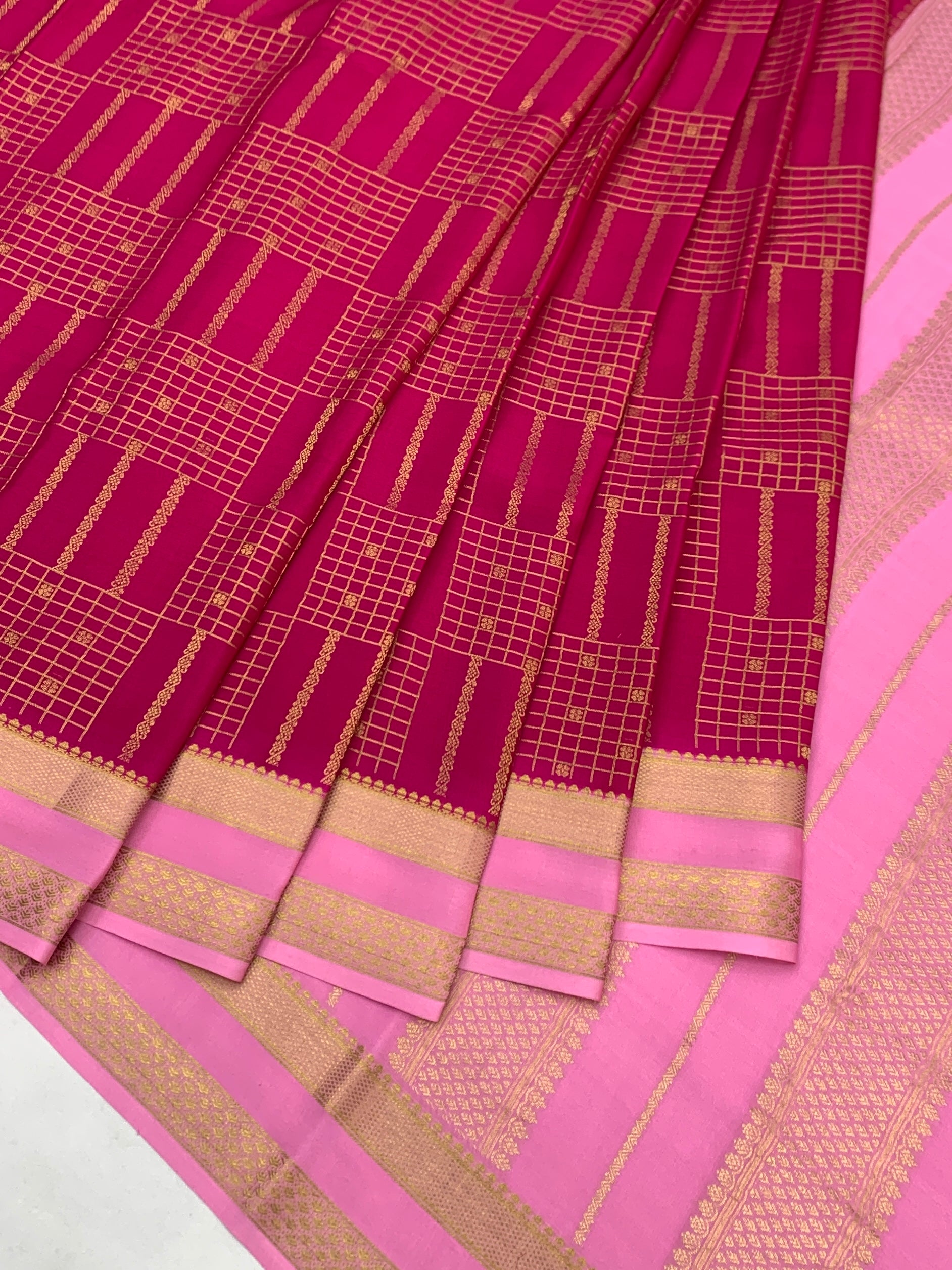 Elegance in Silk: Mysore Silk Saree in Magenta Pink
