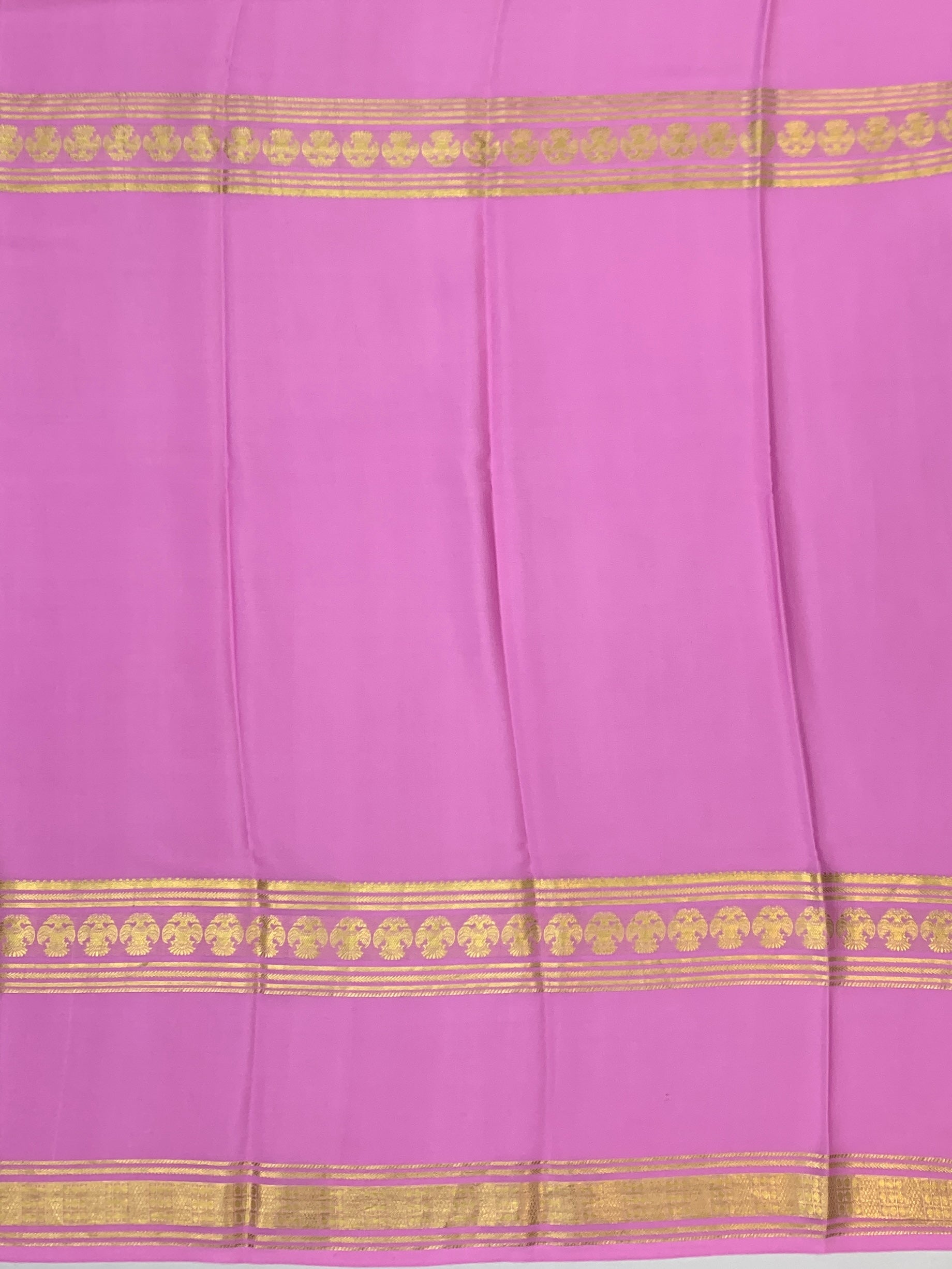 Classic Bottle Green & Orchid Pink Mysore Silk Saree