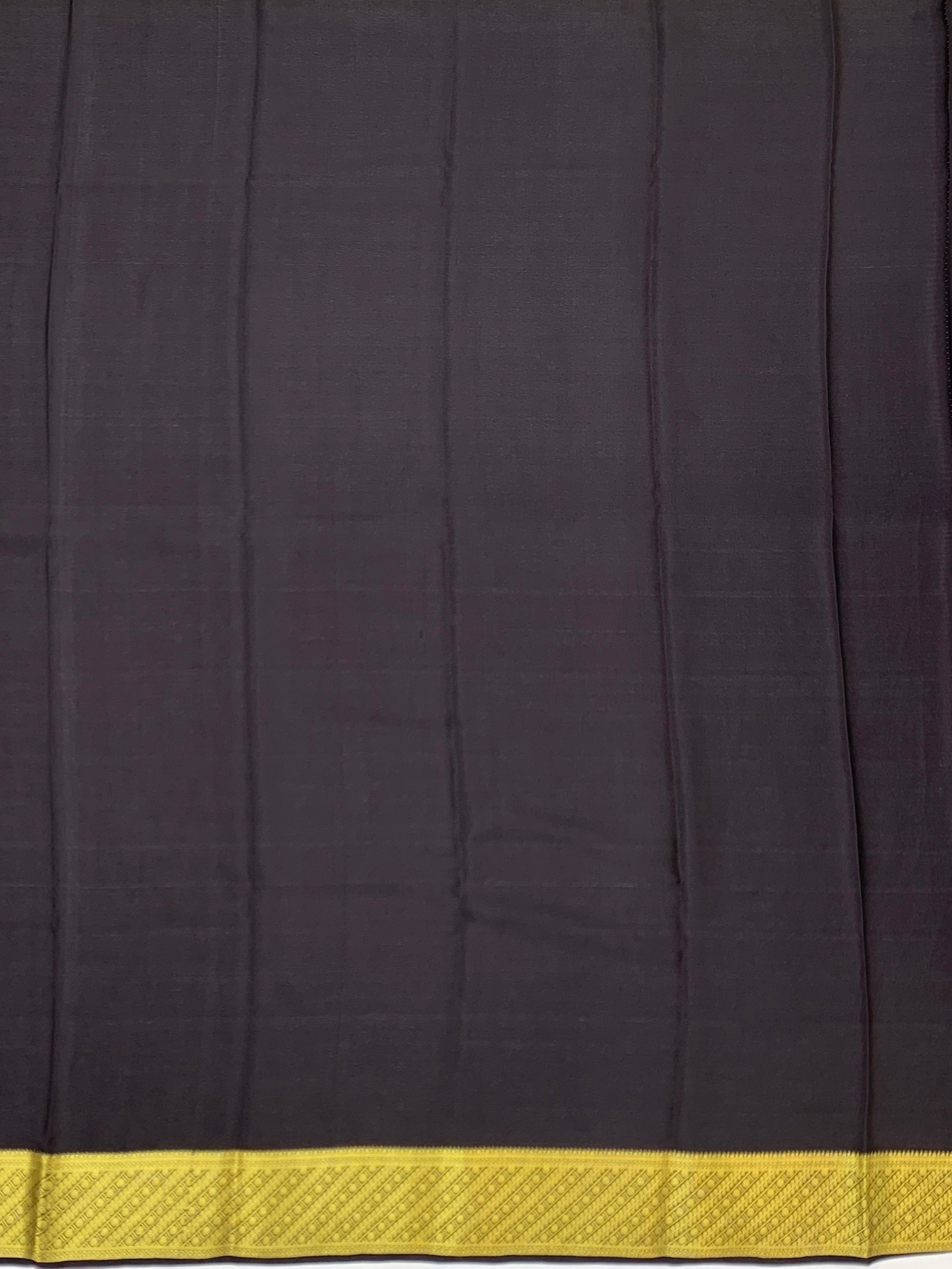 Elegant Midnight Black Mysore Silk Saree with Zari Checks