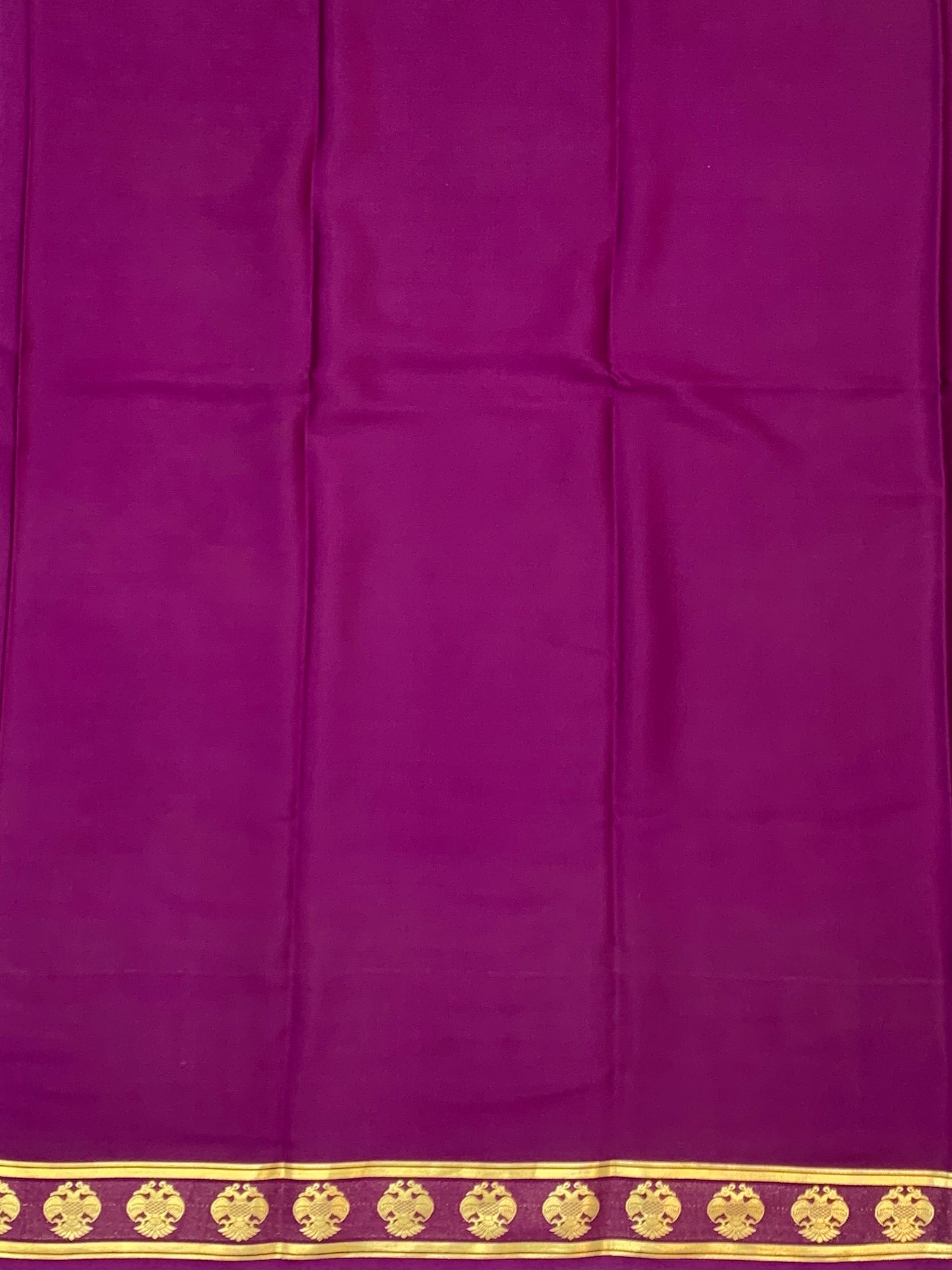 Vibrant Light Green & Deep Purple Mysore Silk Saree