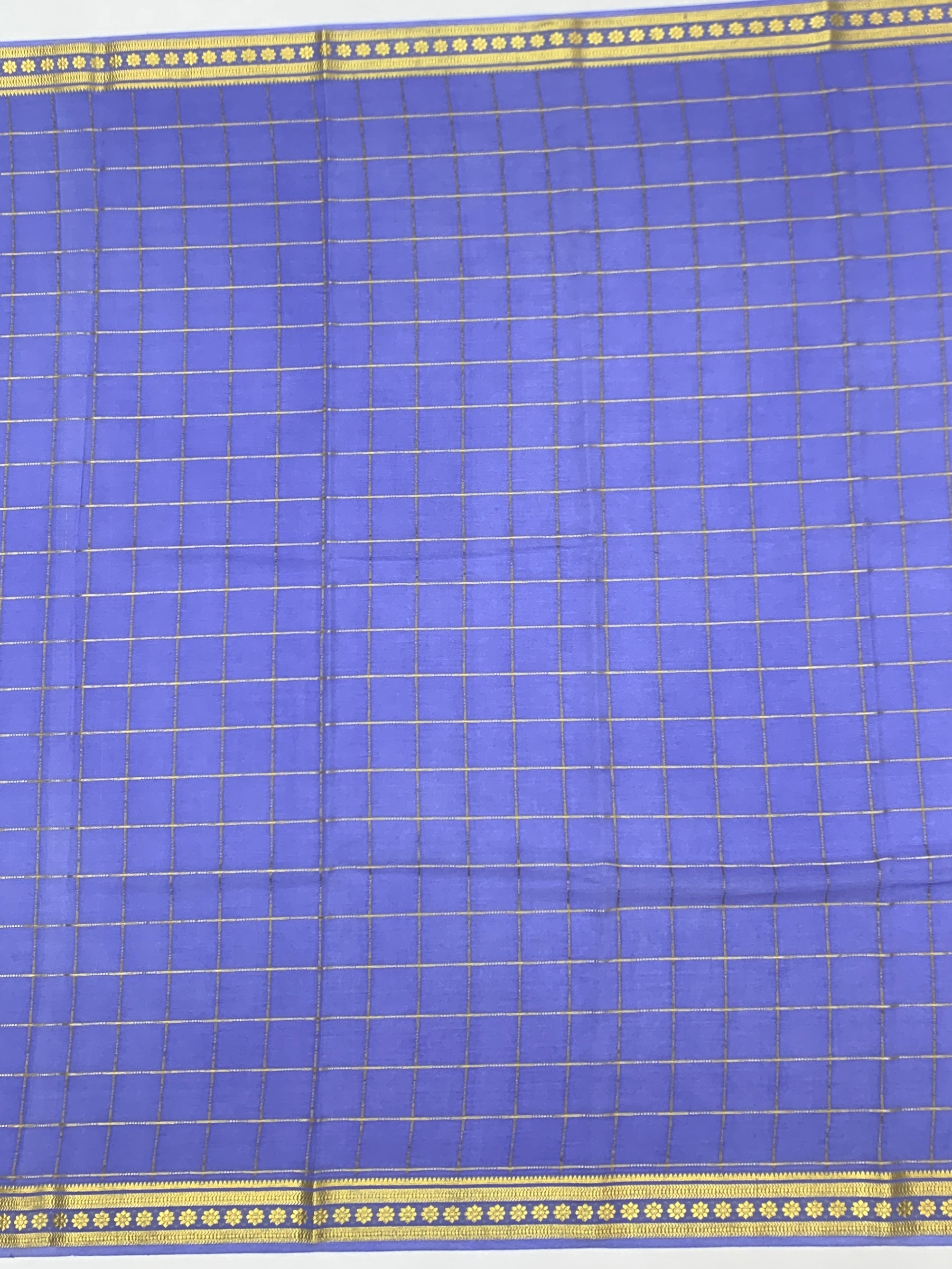 Royal Mysore Silk Shikargah Saree – Lavender Blue & Fuchsia Pink