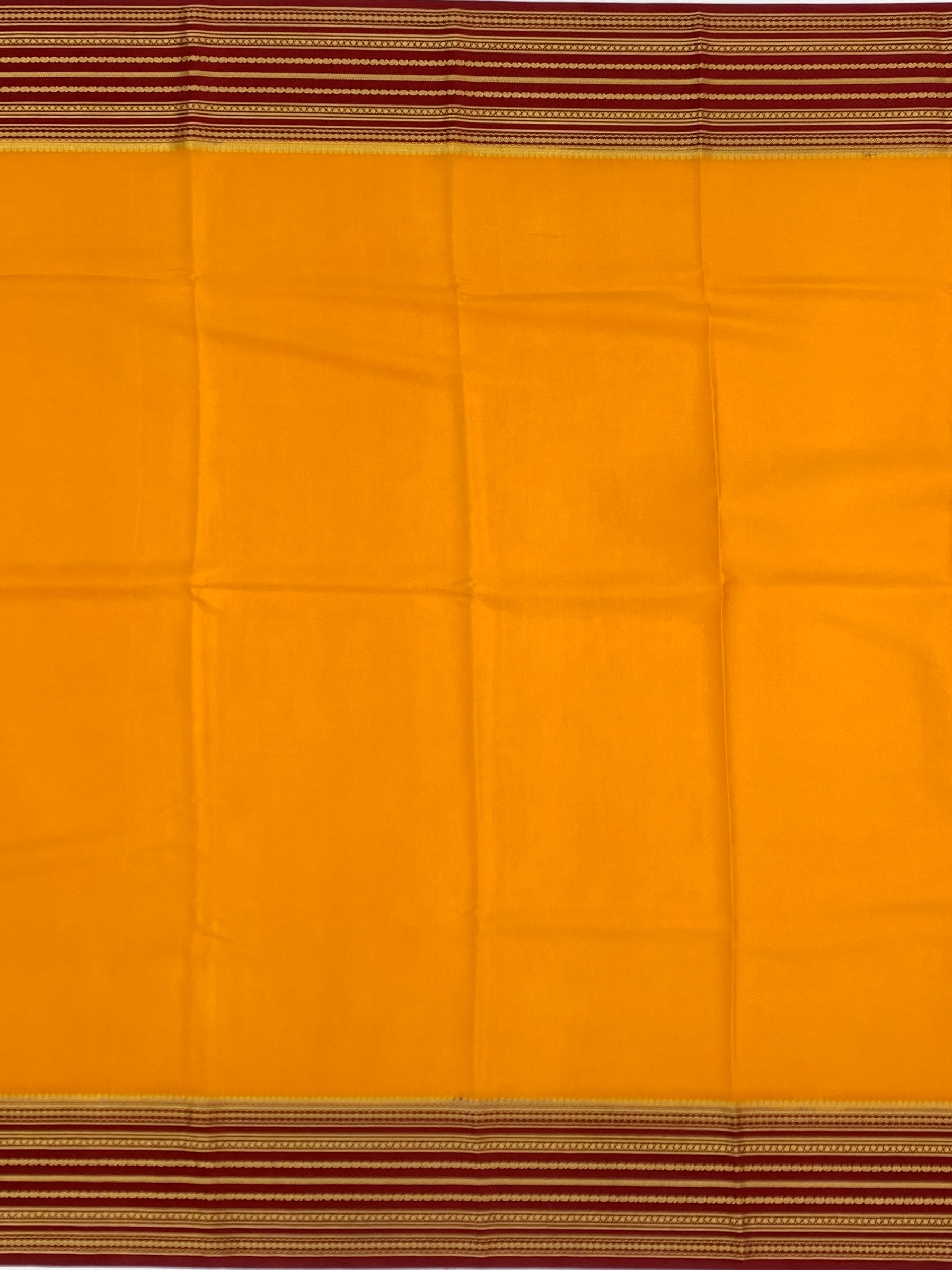 Heritage Mysore Silk Saree – Sun-Kissed Yellow & Deep Maroon