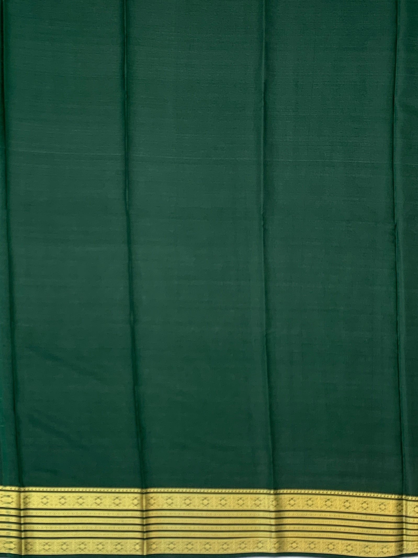 Exquisite Bottle Green Mysore Silk Saree with Gold Zari Stripes
