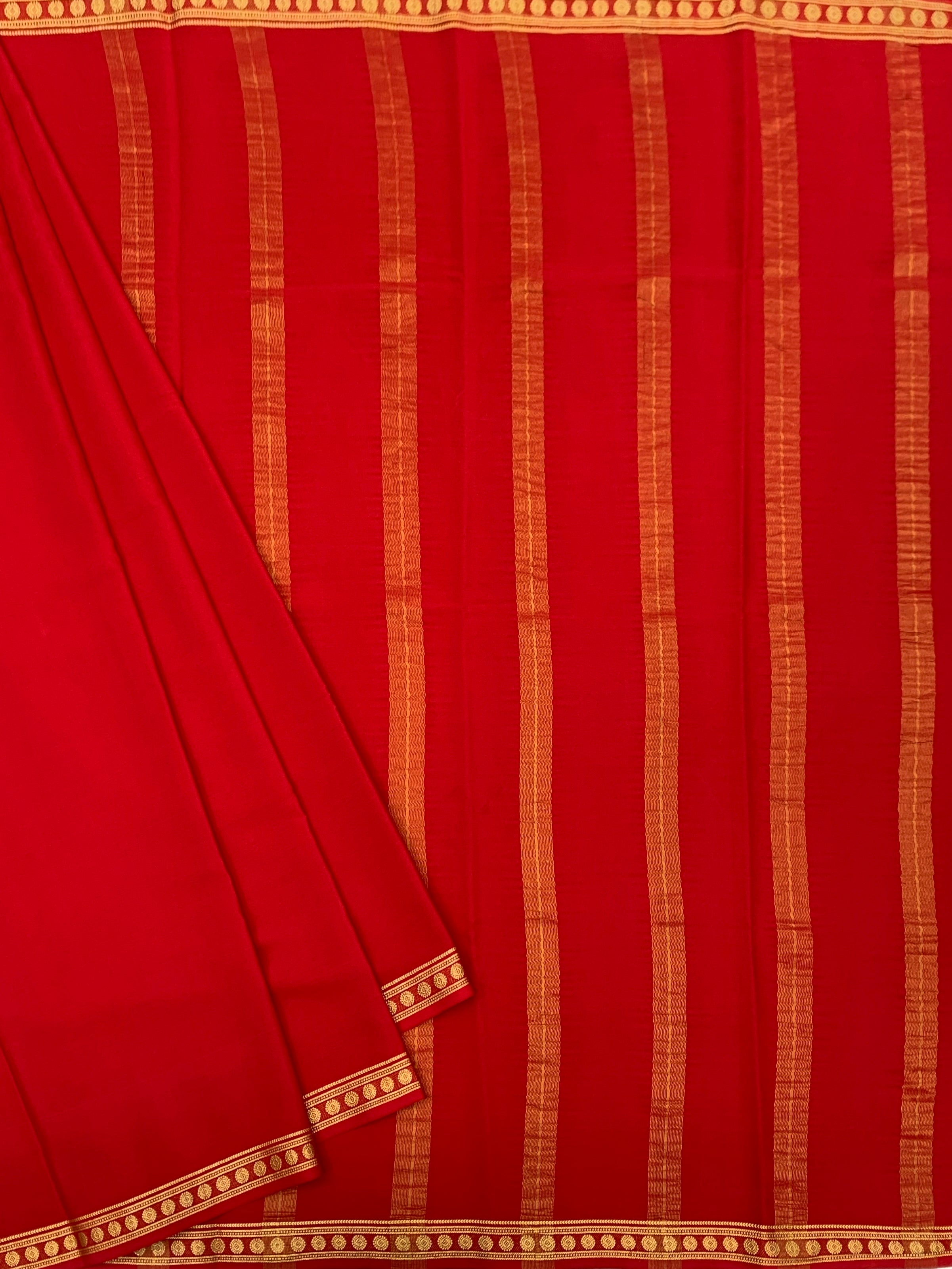 Radiant Red Mysore Silk Saree