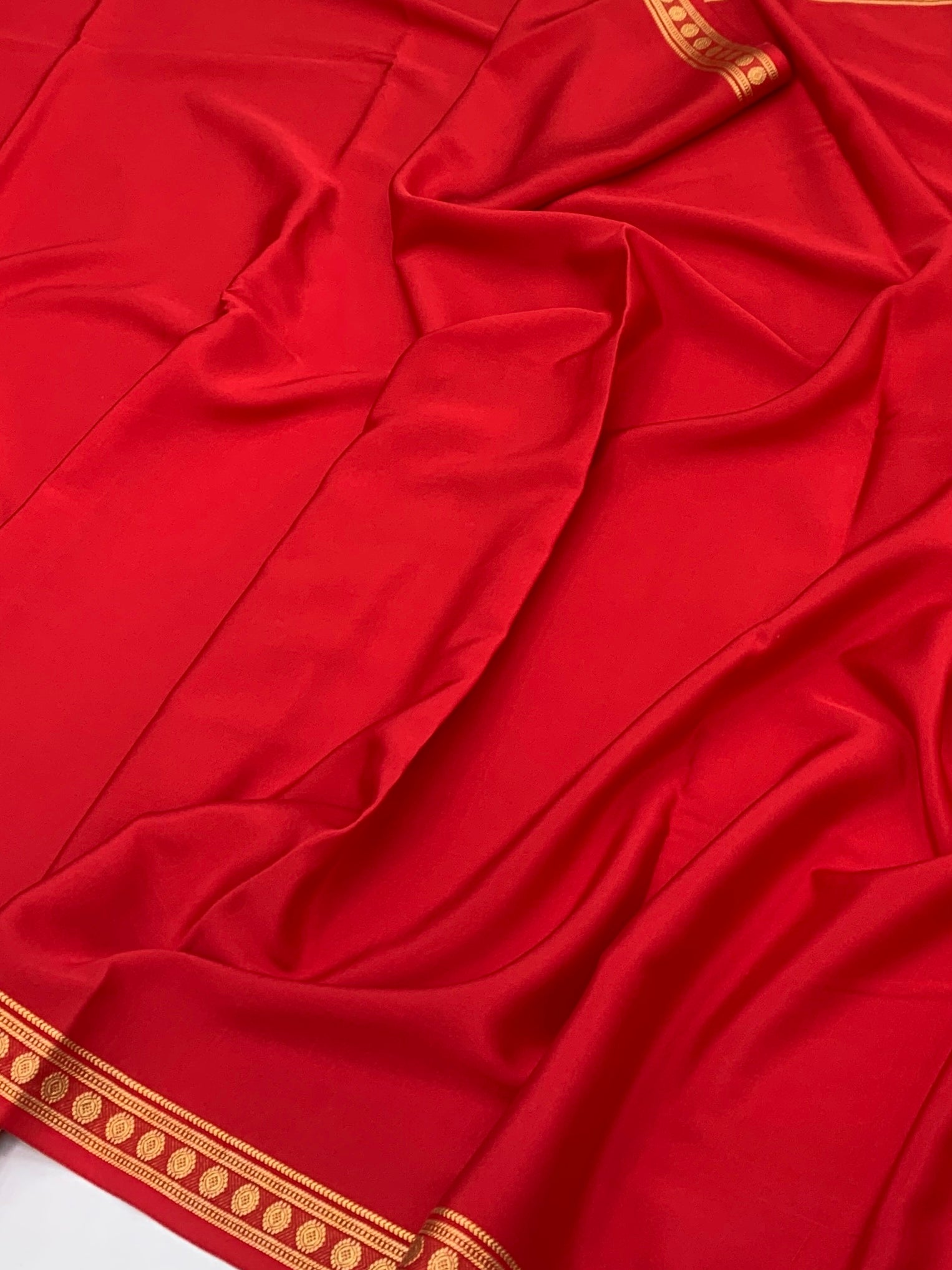 Radiant Red Mysore Silk Saree