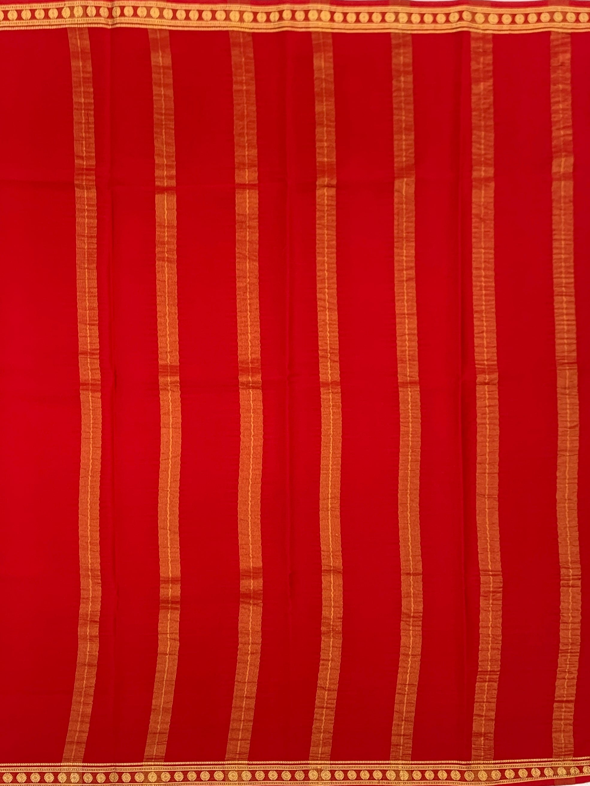 Radiant Red Mysore Silk Saree