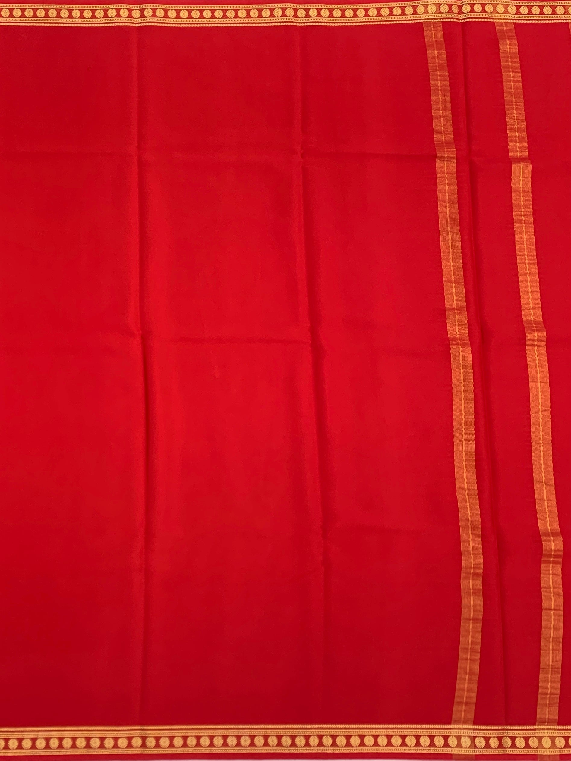 Radiant Red Mysore Silk Saree
