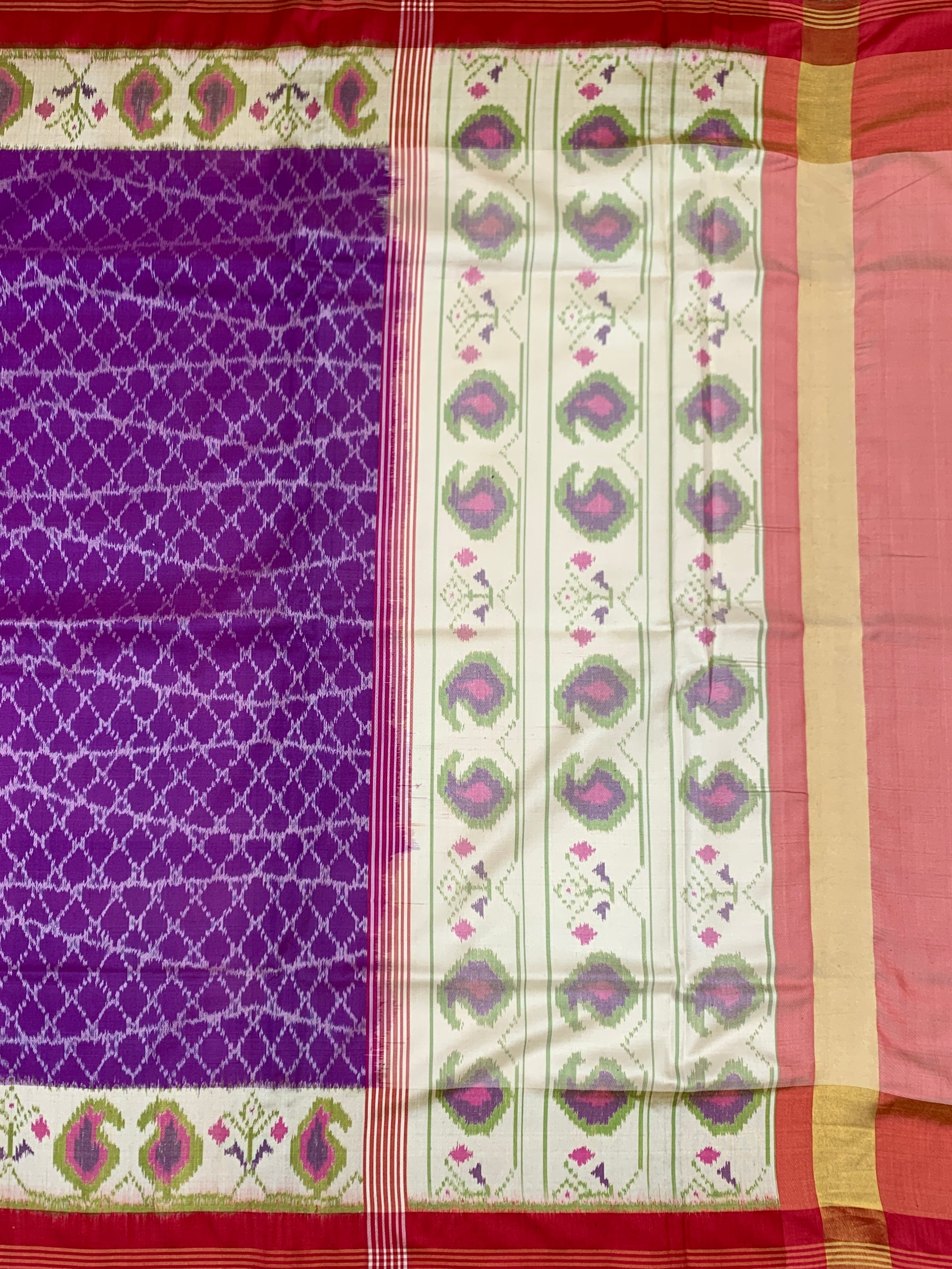 Royal Purple Handloomed Patola Silk Saree