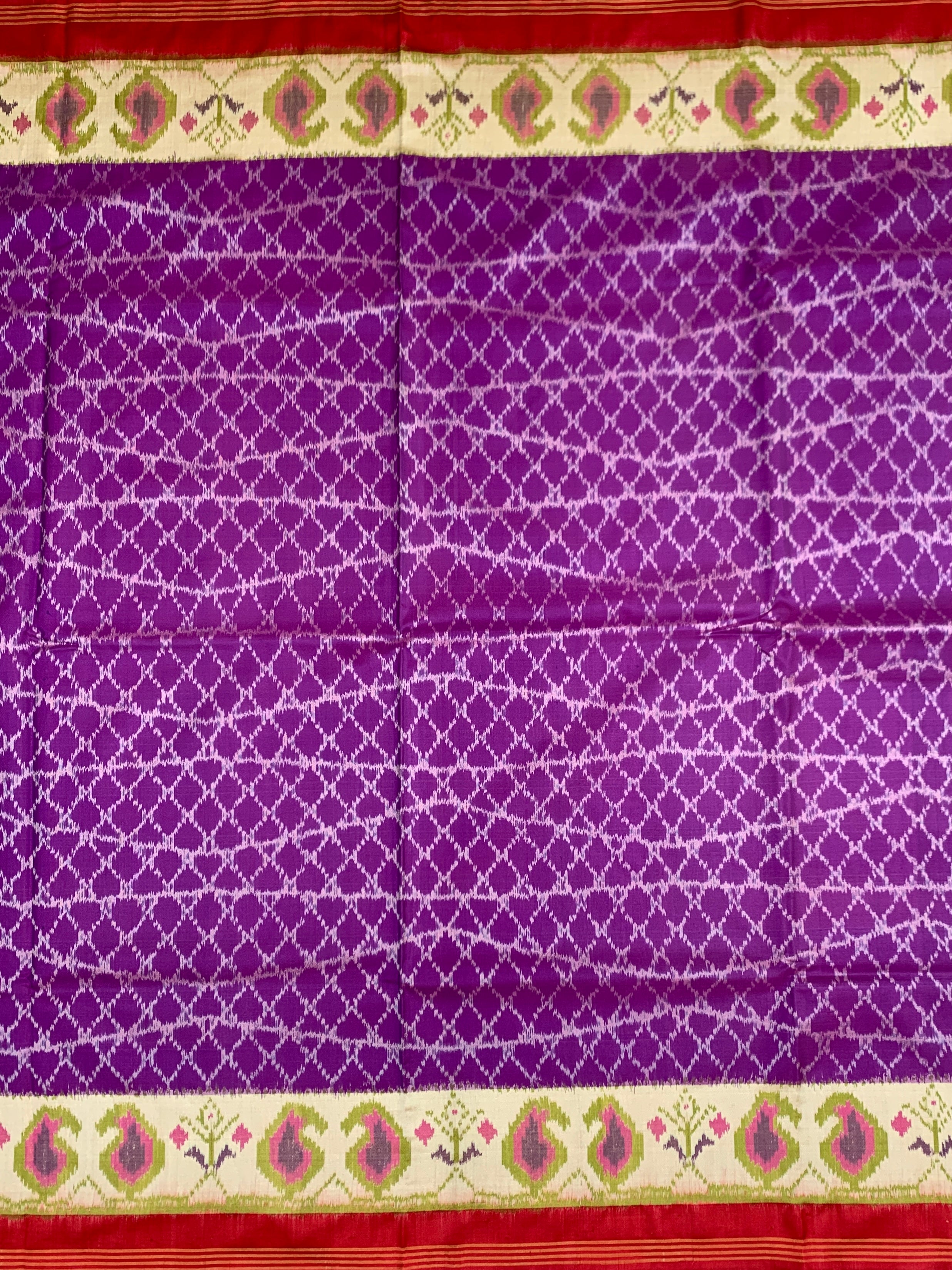 Royal Purple Handloomed Patola Silk Saree