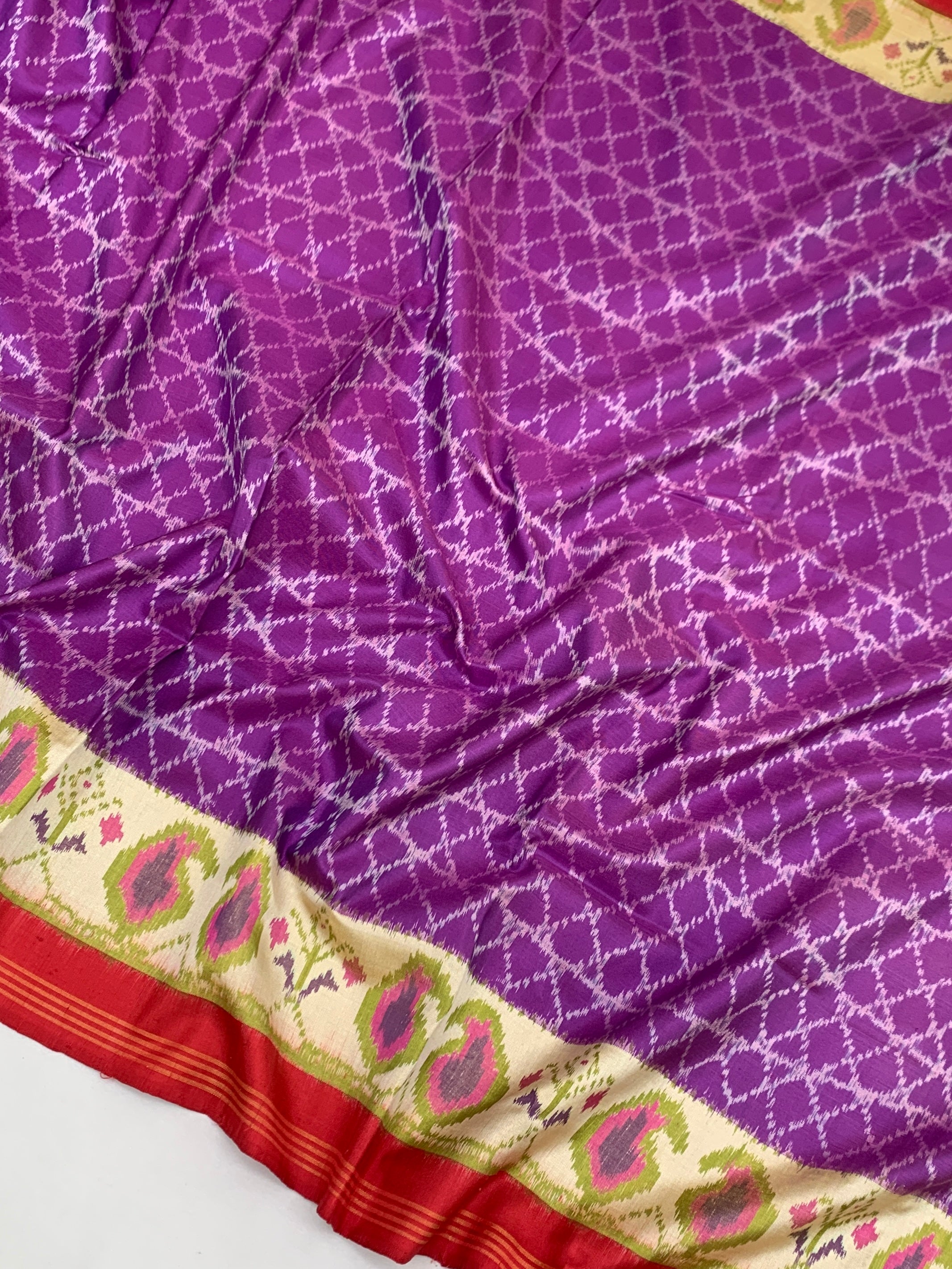 Royal Purple Handloomed Patola Silk Saree
