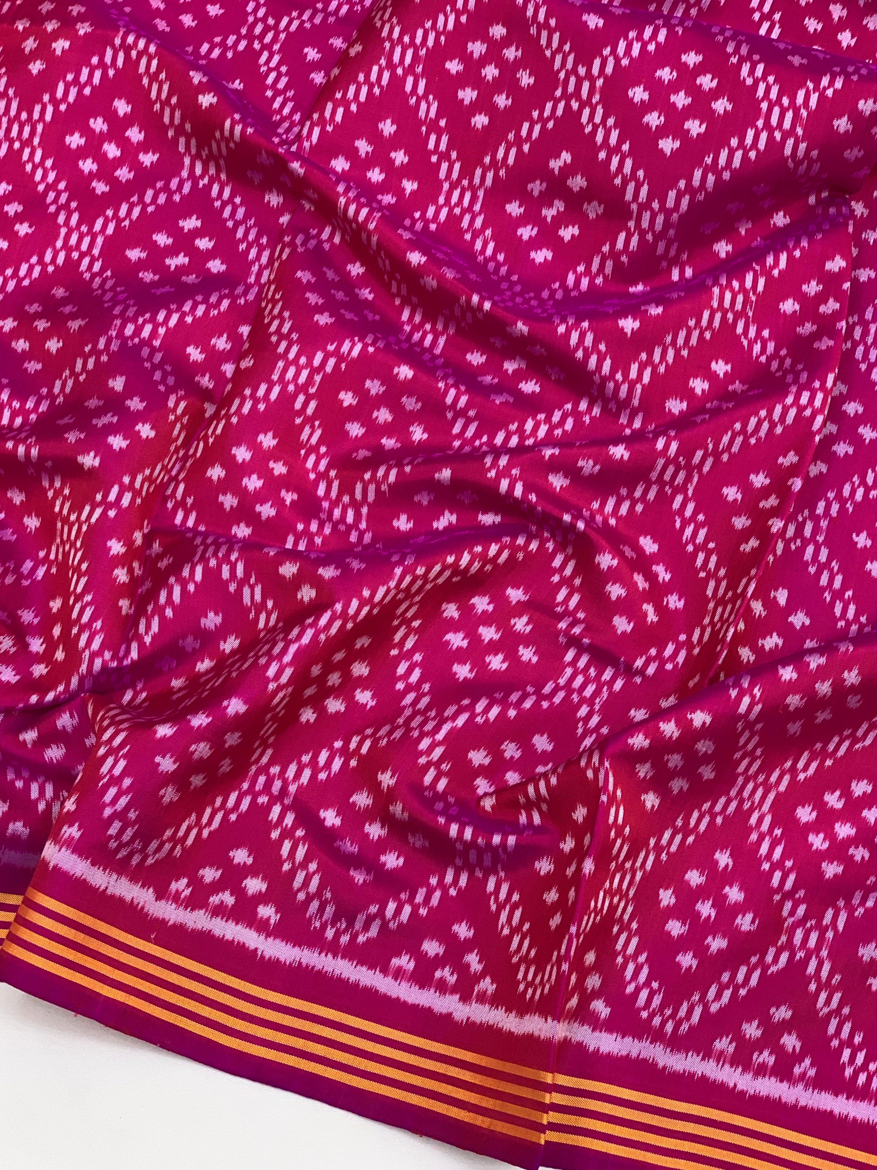 Rani Pink & Deep Violet Patola Saree with Artistic Parrot Pallu