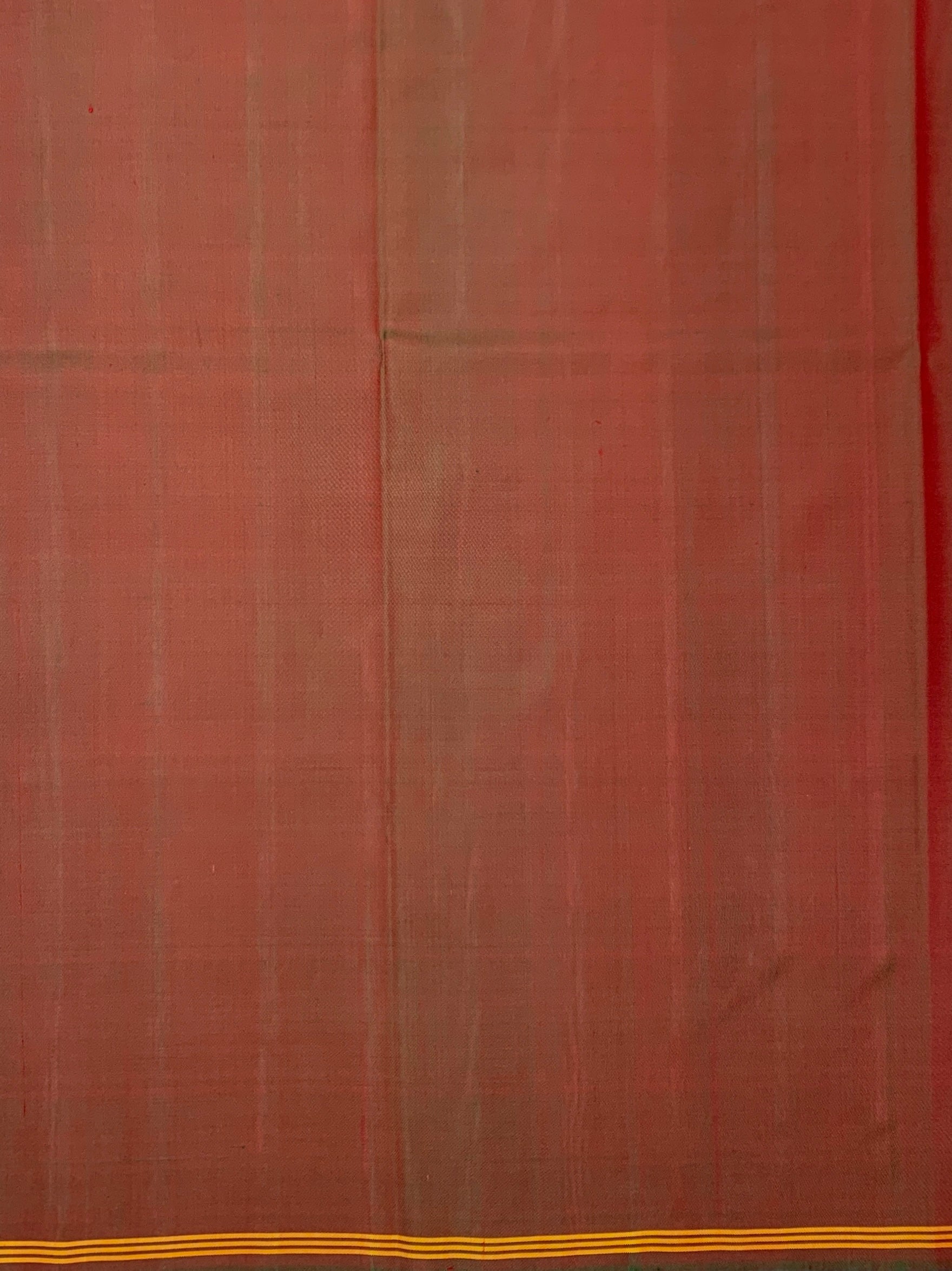 Green &amp; Earthy Rust Handcrafted Patola Silk Saree