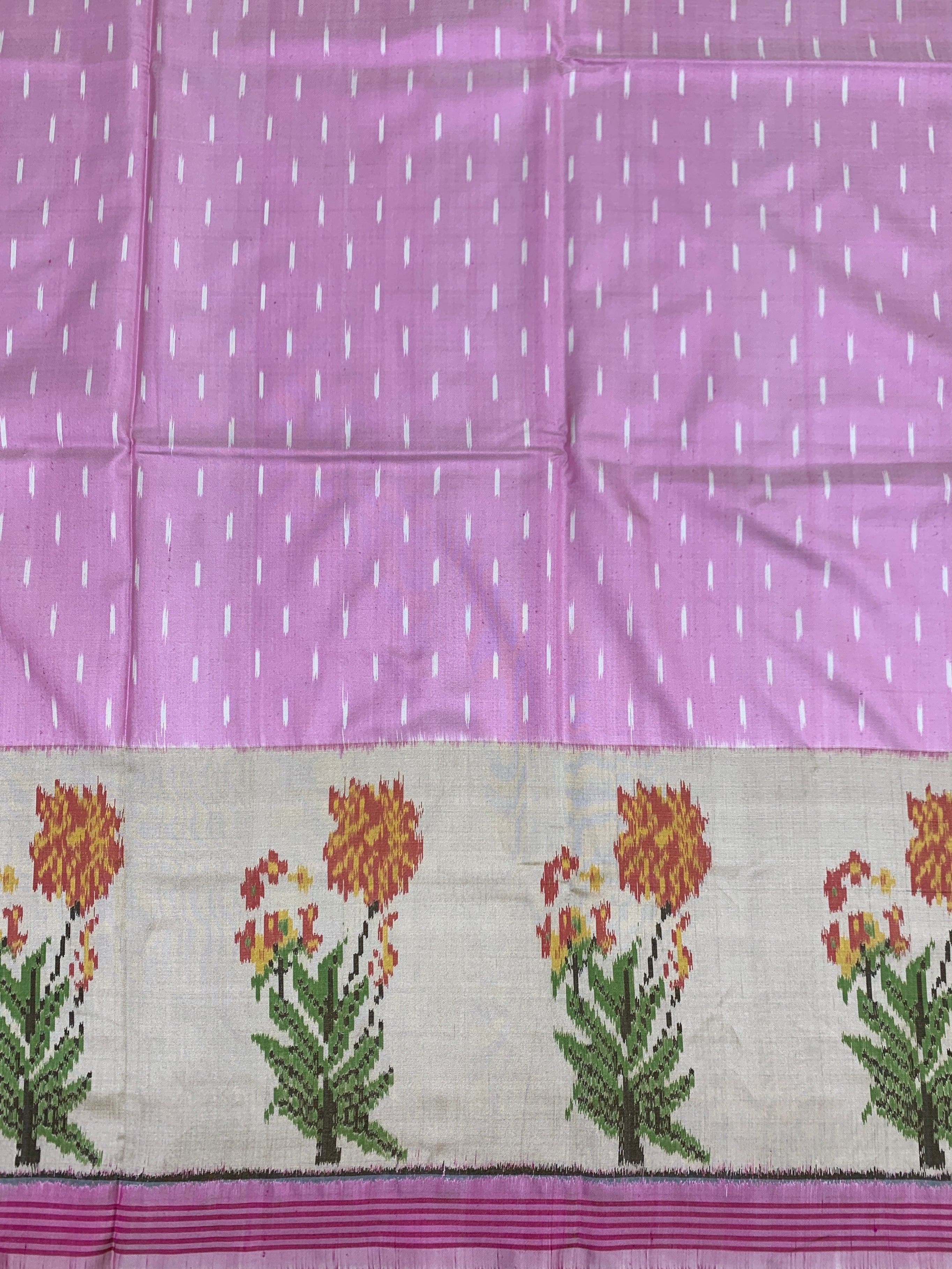 Blush Bloom: Baby Pink & Floral Patola Saree
