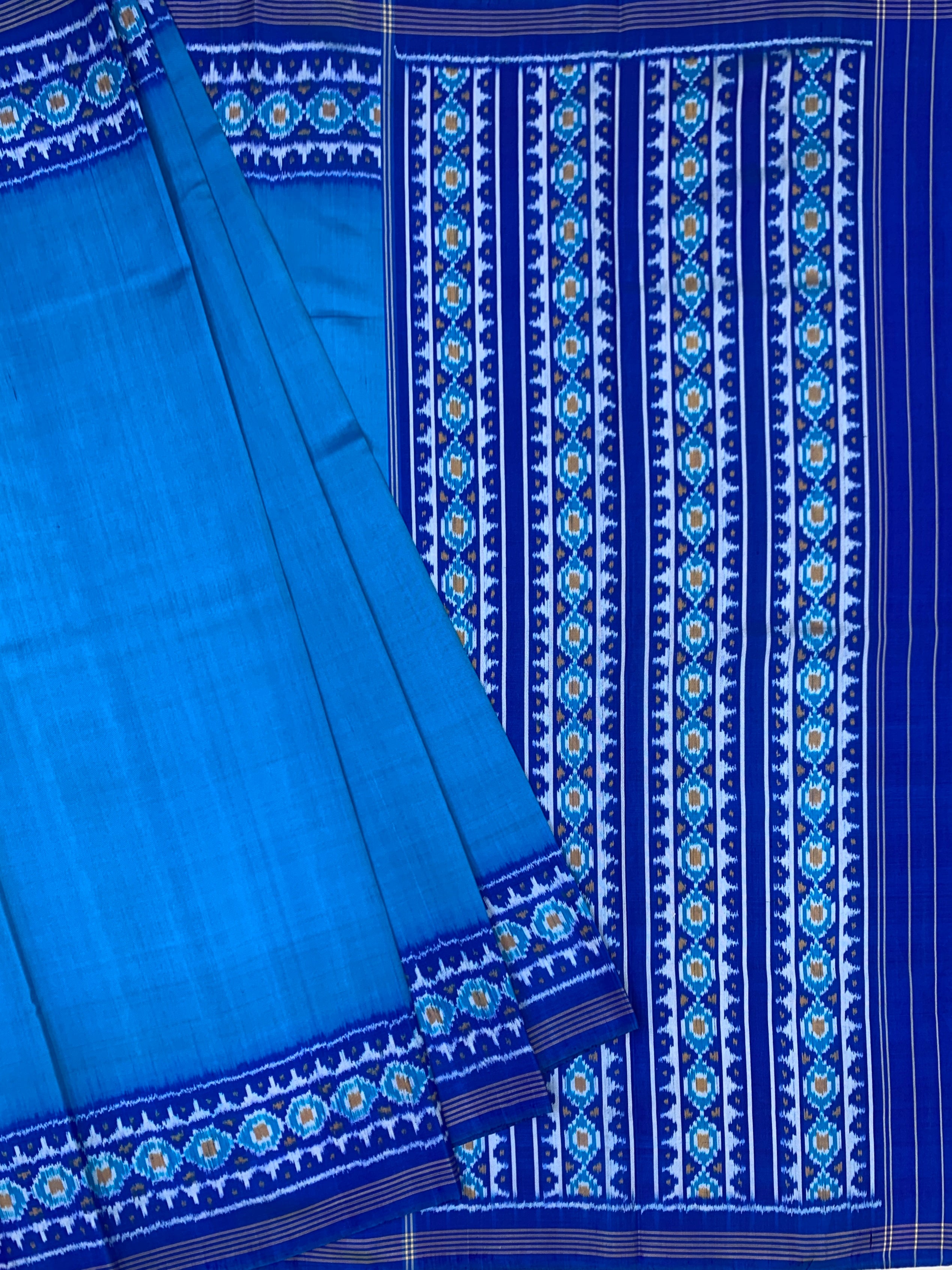 Electric Blue & Turquoise Patola Saree