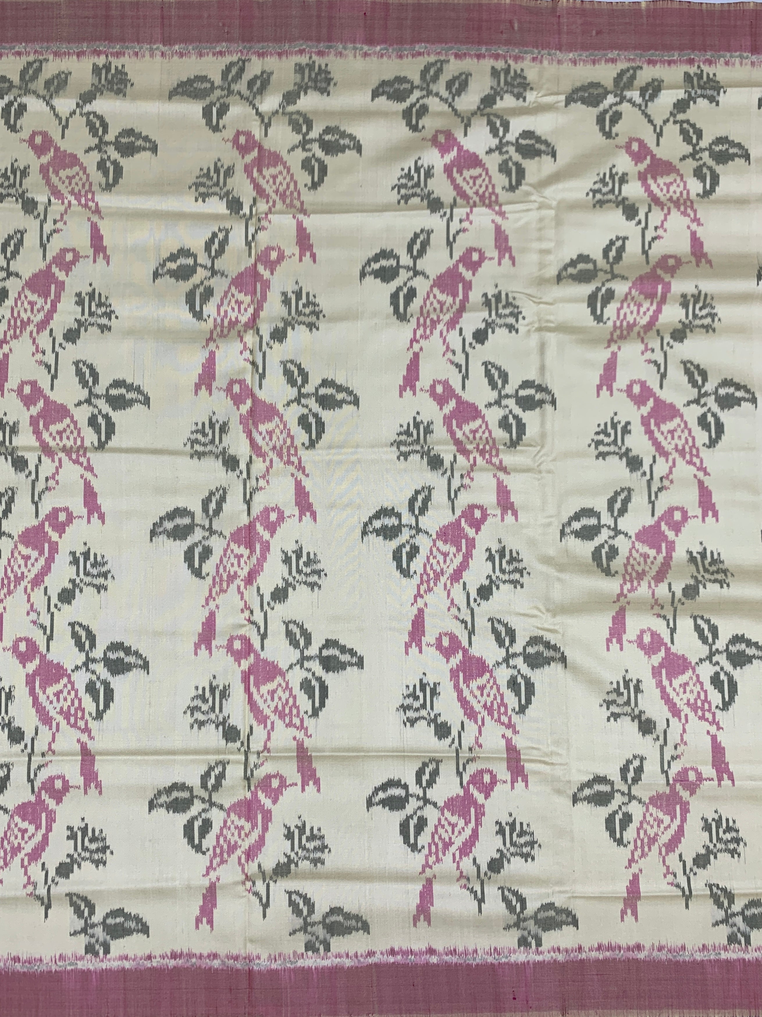Cream & Onion Pink Patola Saree