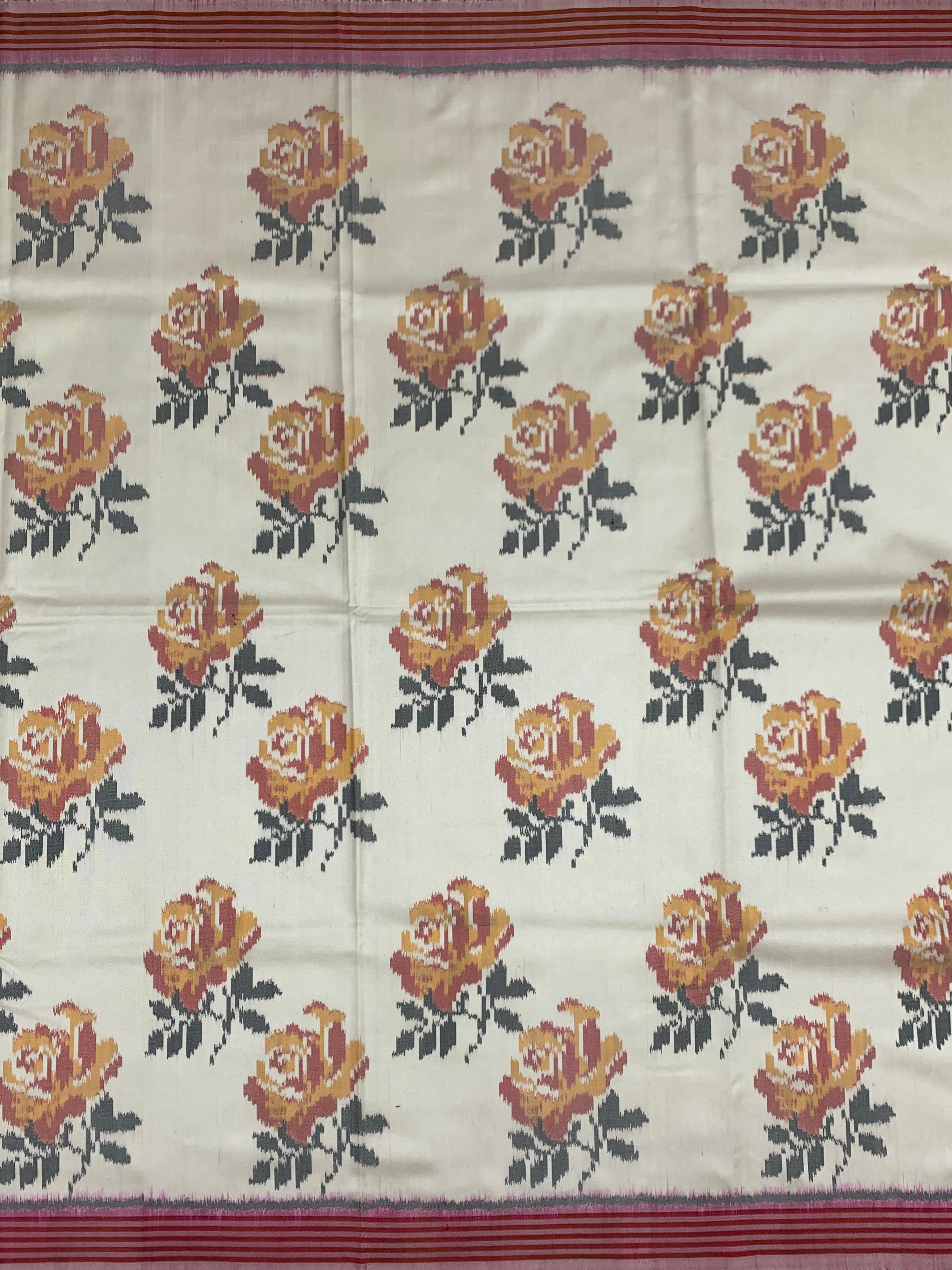 Ivory & Rose Pink Handloom Patola Saree