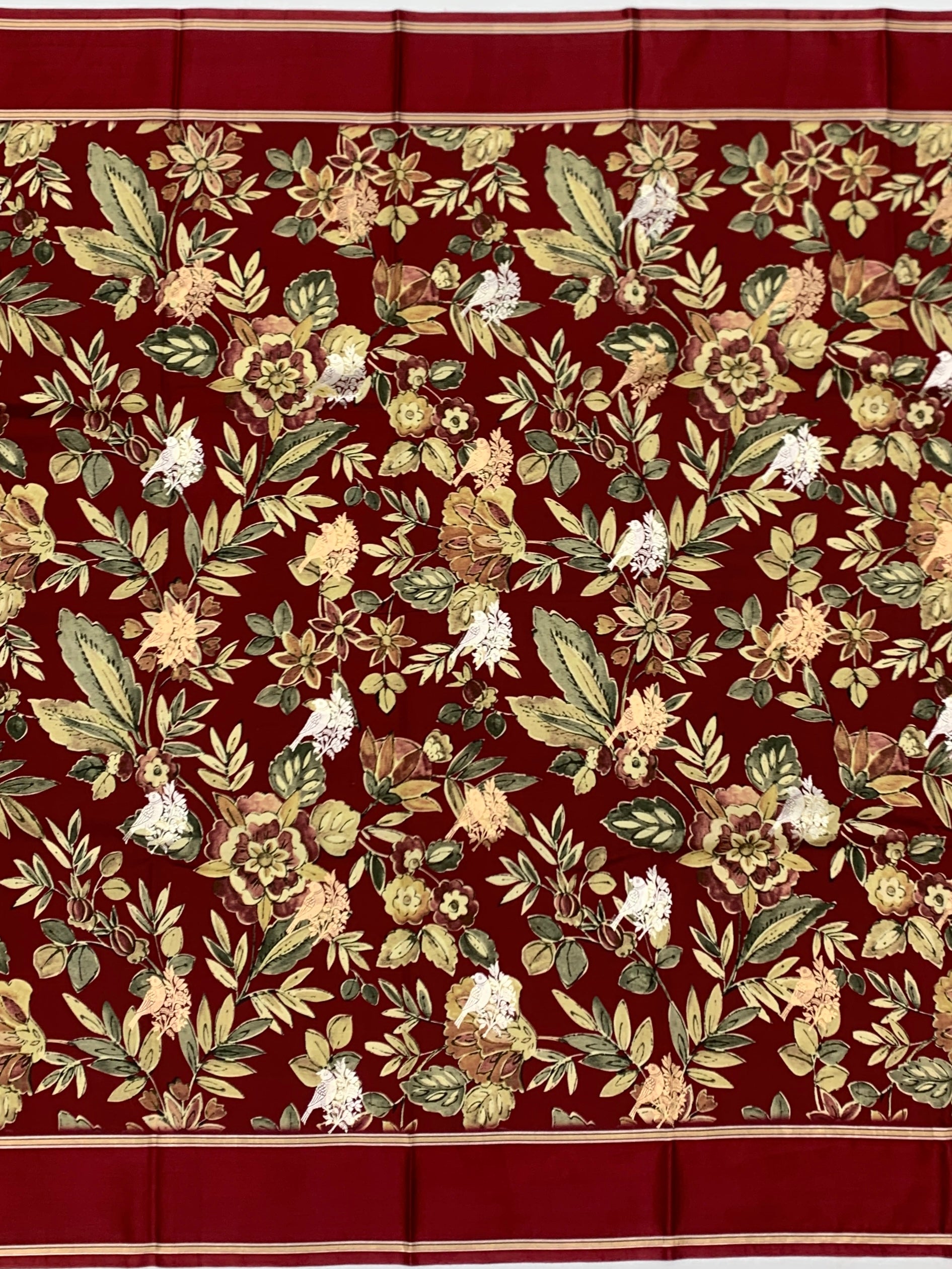 Floral Elegance: Maroon Printed Raw Mango Silk Saree