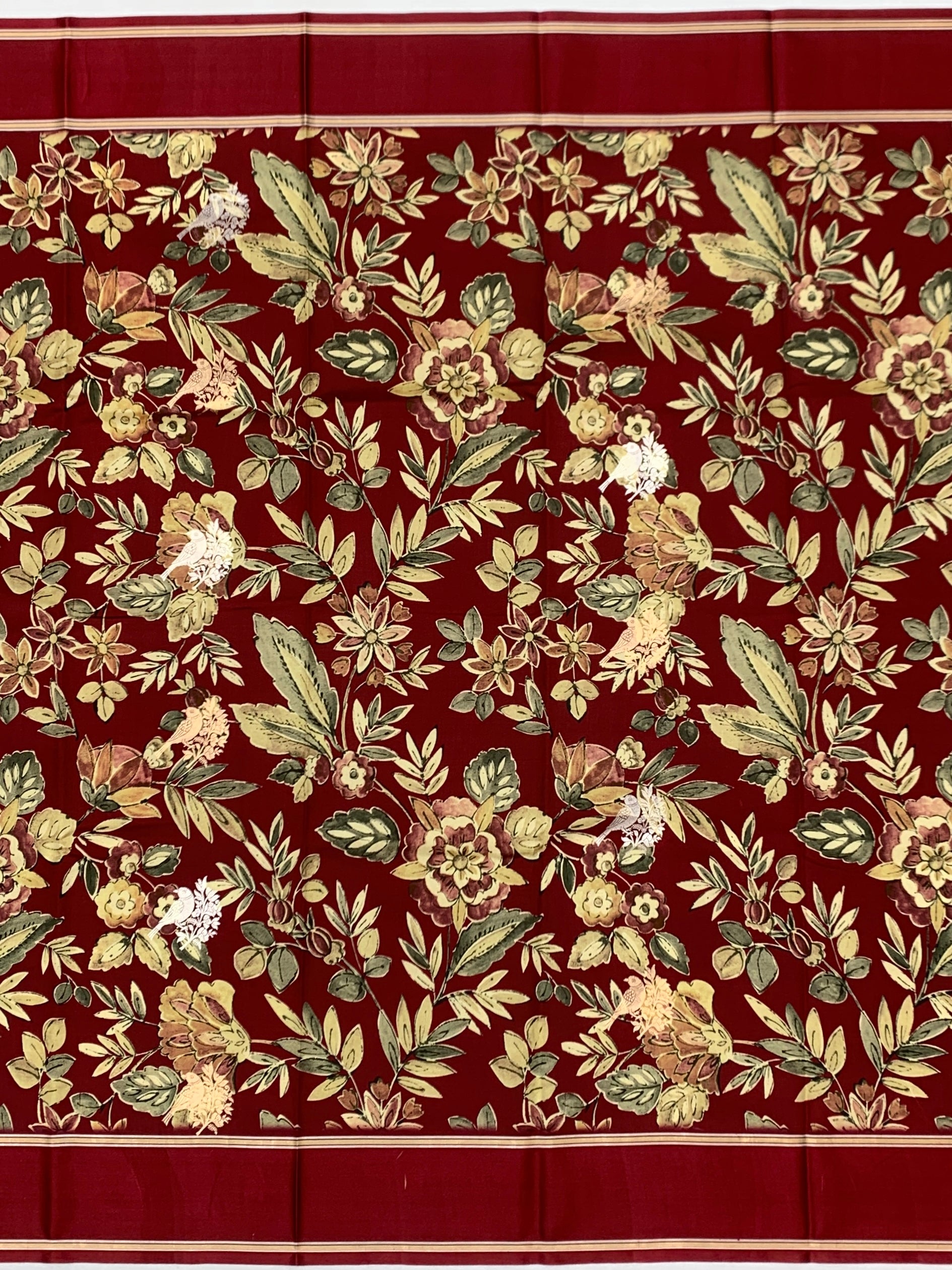 Floral Elegance: Maroon Printed Raw Mango Silk Saree