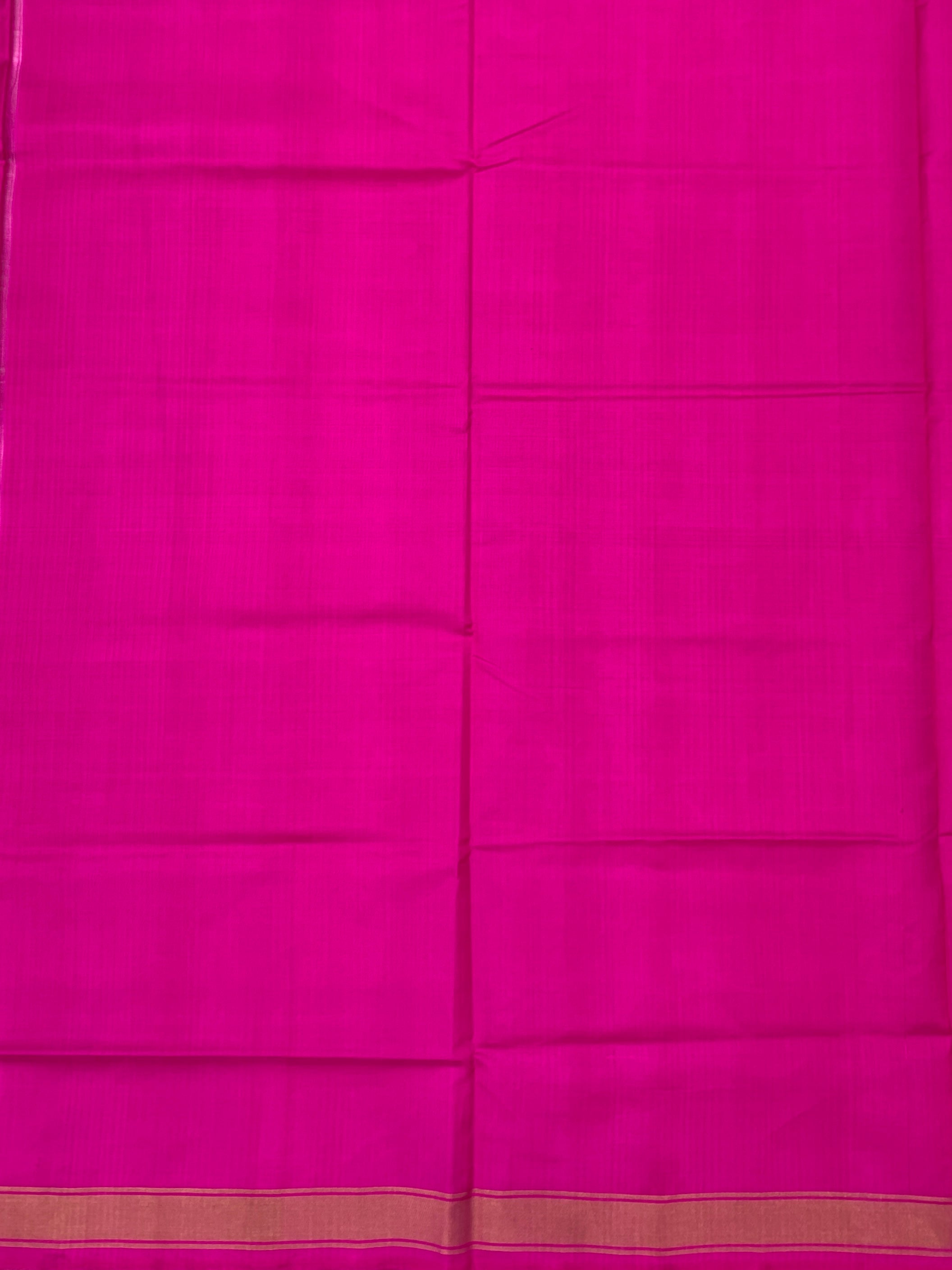 Exquisite Cream & Rani Pink Rajkot Patola Silk Saree