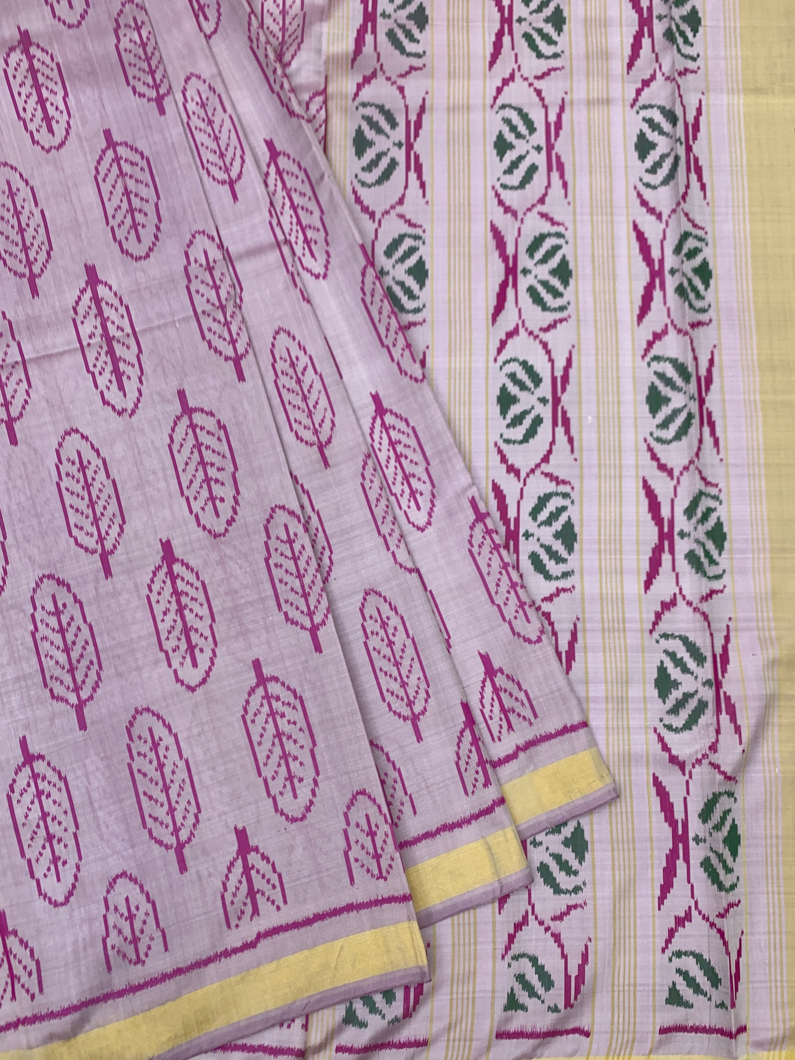 Pastel Lavender Rajkot Patola Silk Saree