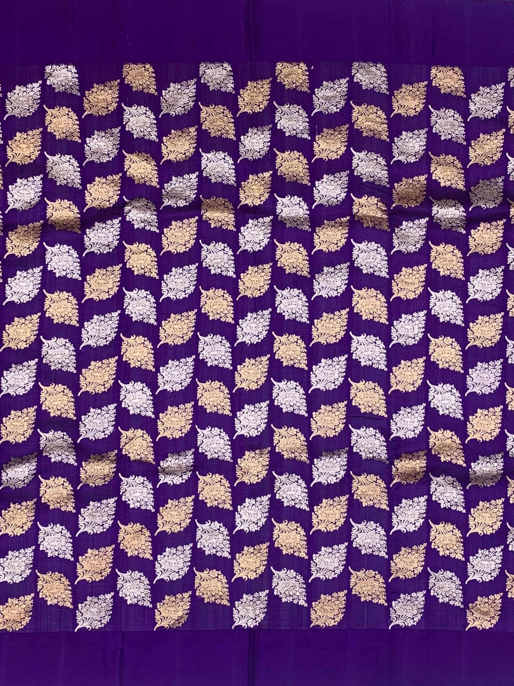 Raw Mango Chanderi Silk Saree – Royal Purple with Golden Zari