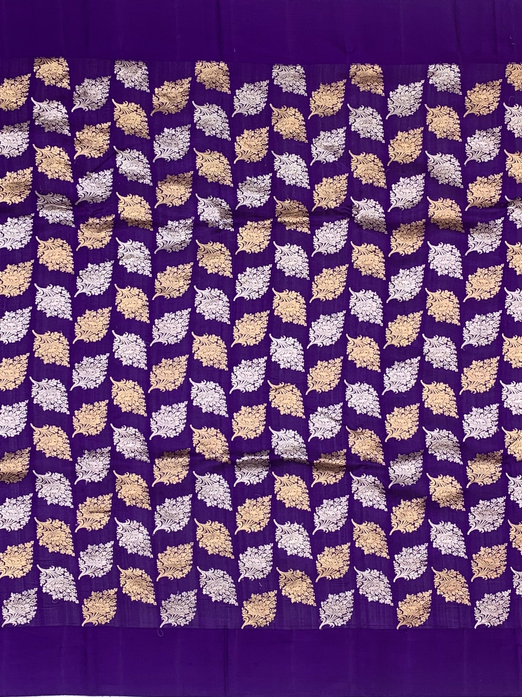 Raw Mango Chanderi Silk Saree – Royal Purple with Golden Zari
