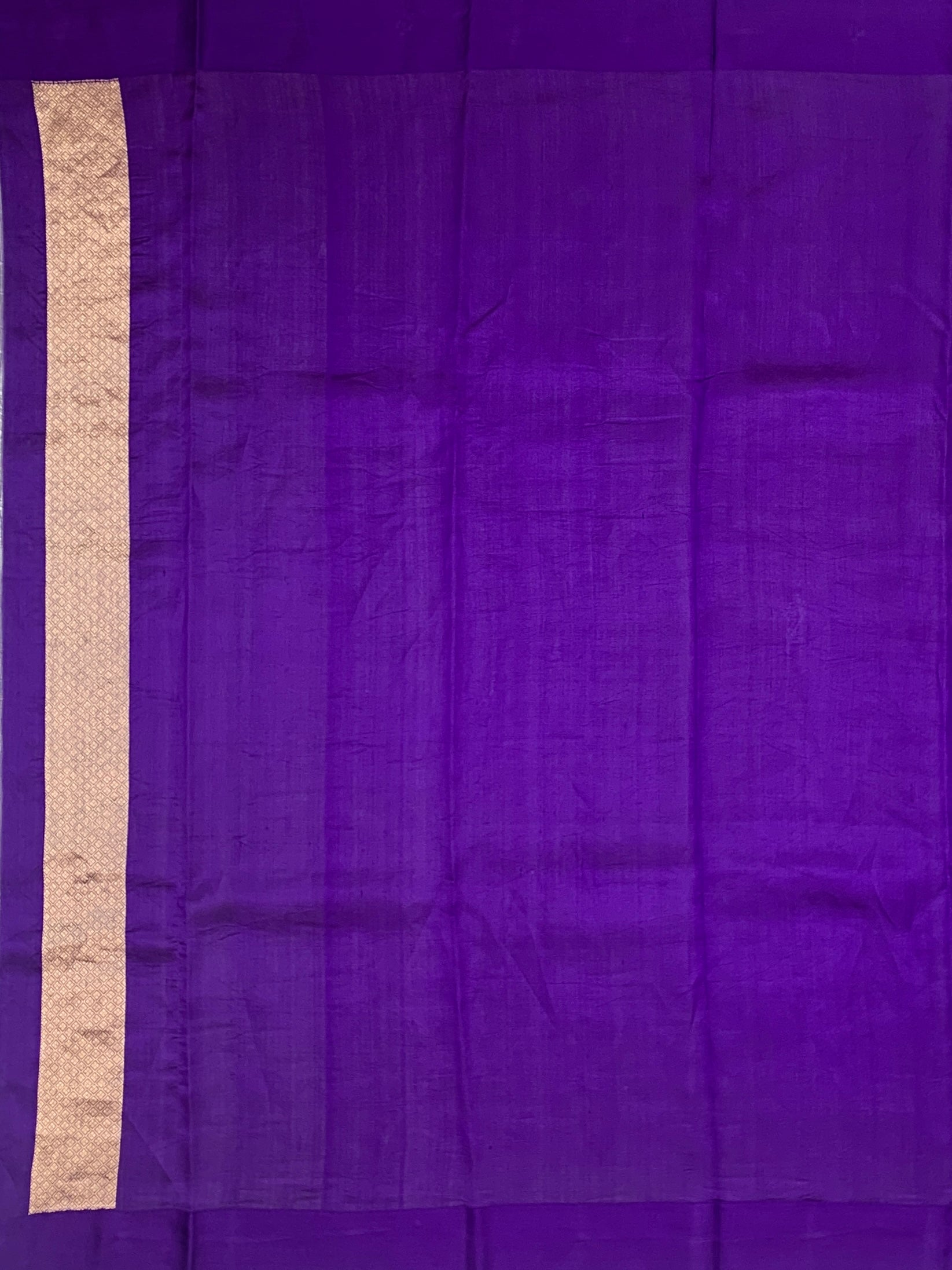 Raw Mango Chanderi Silk Saree – Royal Purple with Golden Zari