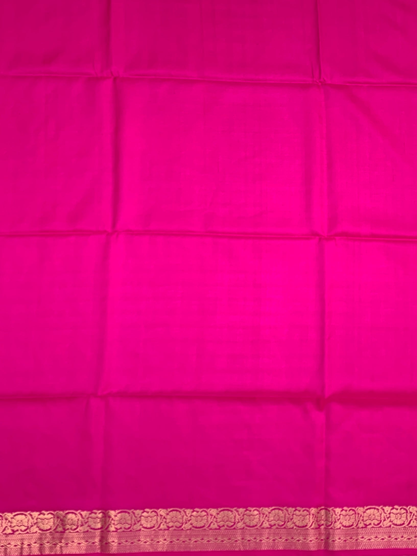 Radiant Rani Pink Soft Silk Saree with Gold Zari Pallu